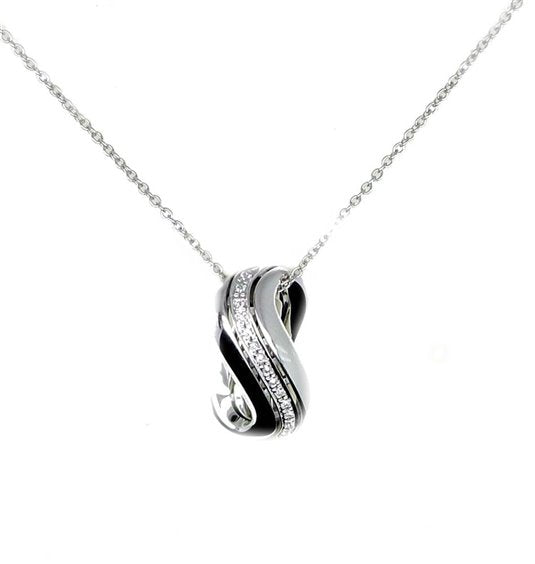 Damen-Goldkette aus Weißgold und Diamanten, 0,06 ct – DFPF2195.006