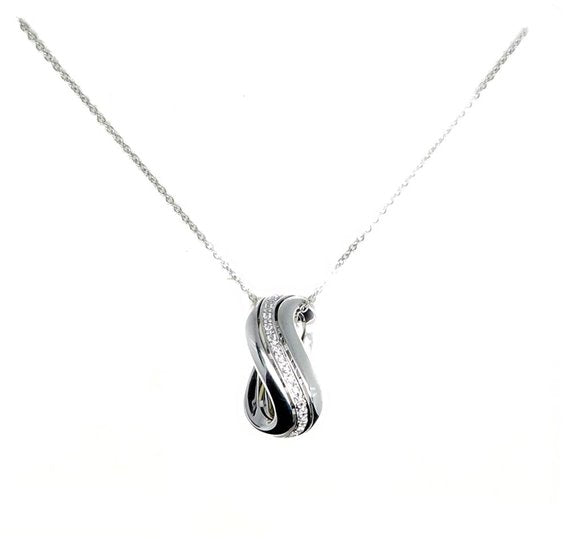 Damen-Goldkette aus Weißgold und Diamanten, 0,06 ct – DFPF2195.006
