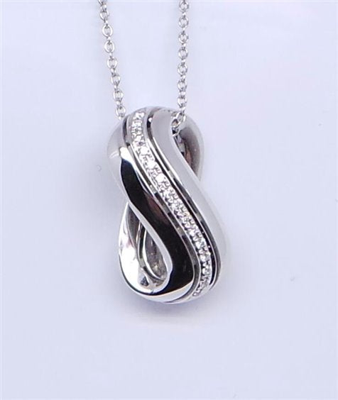 Damen-Goldkette aus Weißgold und Diamanten, 0,06 ct – DFPF2195.006