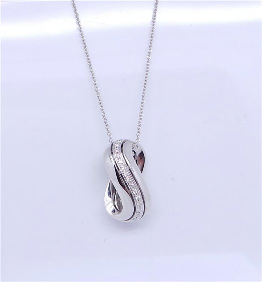 Damen-Goldkette aus Weißgold und Diamanten, 0,06 ct – DFPF2195.006