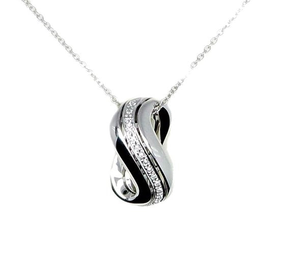 Damen-Goldkette aus Weißgold und Diamanten, 0,06 ct – DFPF2195.006