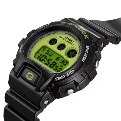 G-SHOCK CLASSIC "VERRÜCKTE FARBE",
DW-6900-SERIE, fluoreszierendes gelbes Zifferblatt, 50 mm – DW-6900RCS-1ER