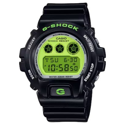 G-SHOCK CLASSIC "VERRÜCKTE FARBE",
DW-6900-SERIE, fluoreszierendes gelbes Zifferblatt, 50 mm – DW-6900RCS-1ER