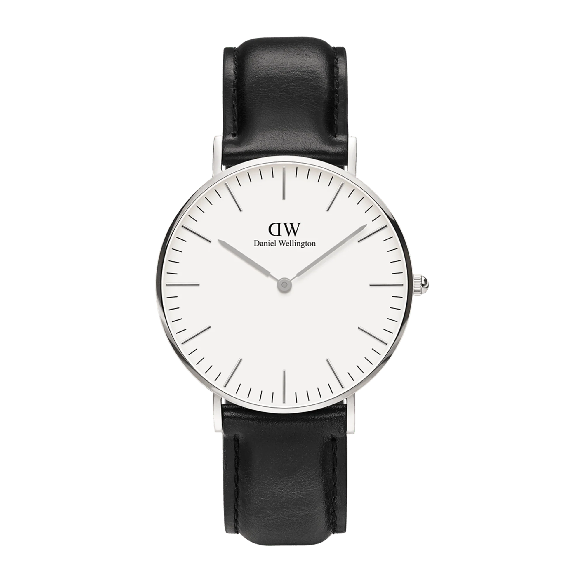 Orologio Daniel Wellington Classic Sheffield Silver, cinturino di pelle nero e quadrante bianco, 40mm - DW00100020