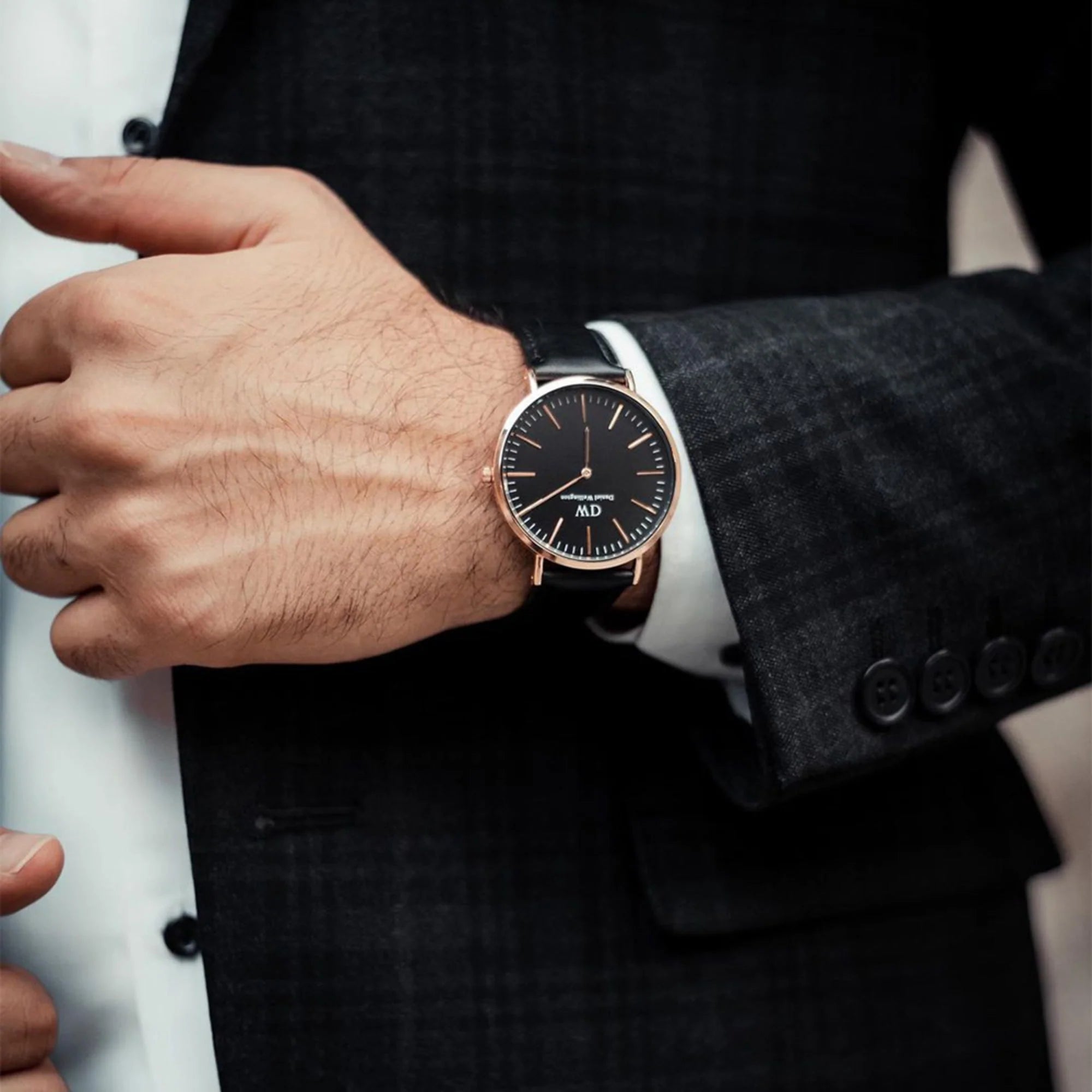 Orologio Daniel Wellington Classic Sheffield Rose Gold, total black, 40mm - DW00100127