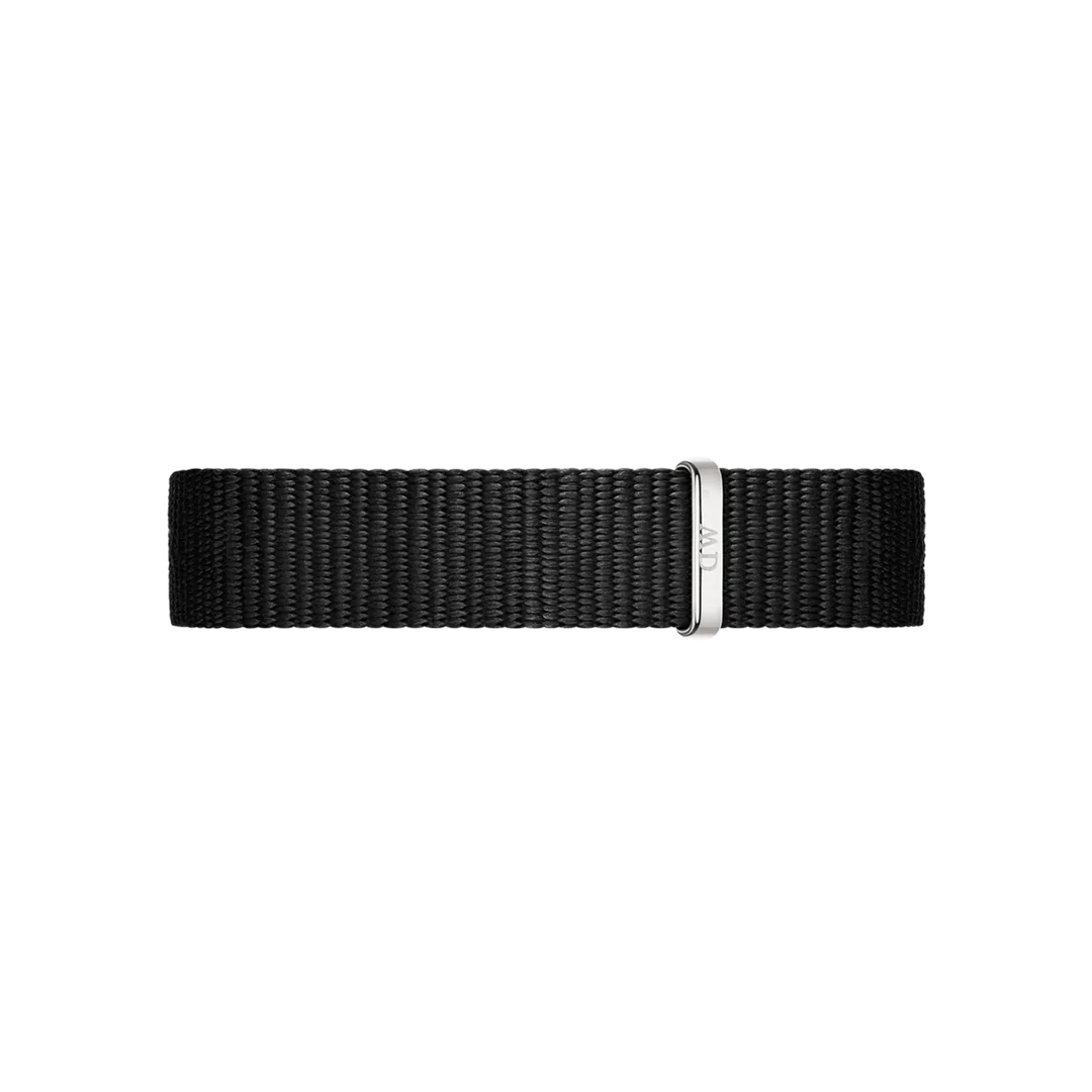 Daniel Wellington Petite Cornwall Schwarz-Silber-Uhr, schwarzes Zifferblatt, 28 mm – DW00100216