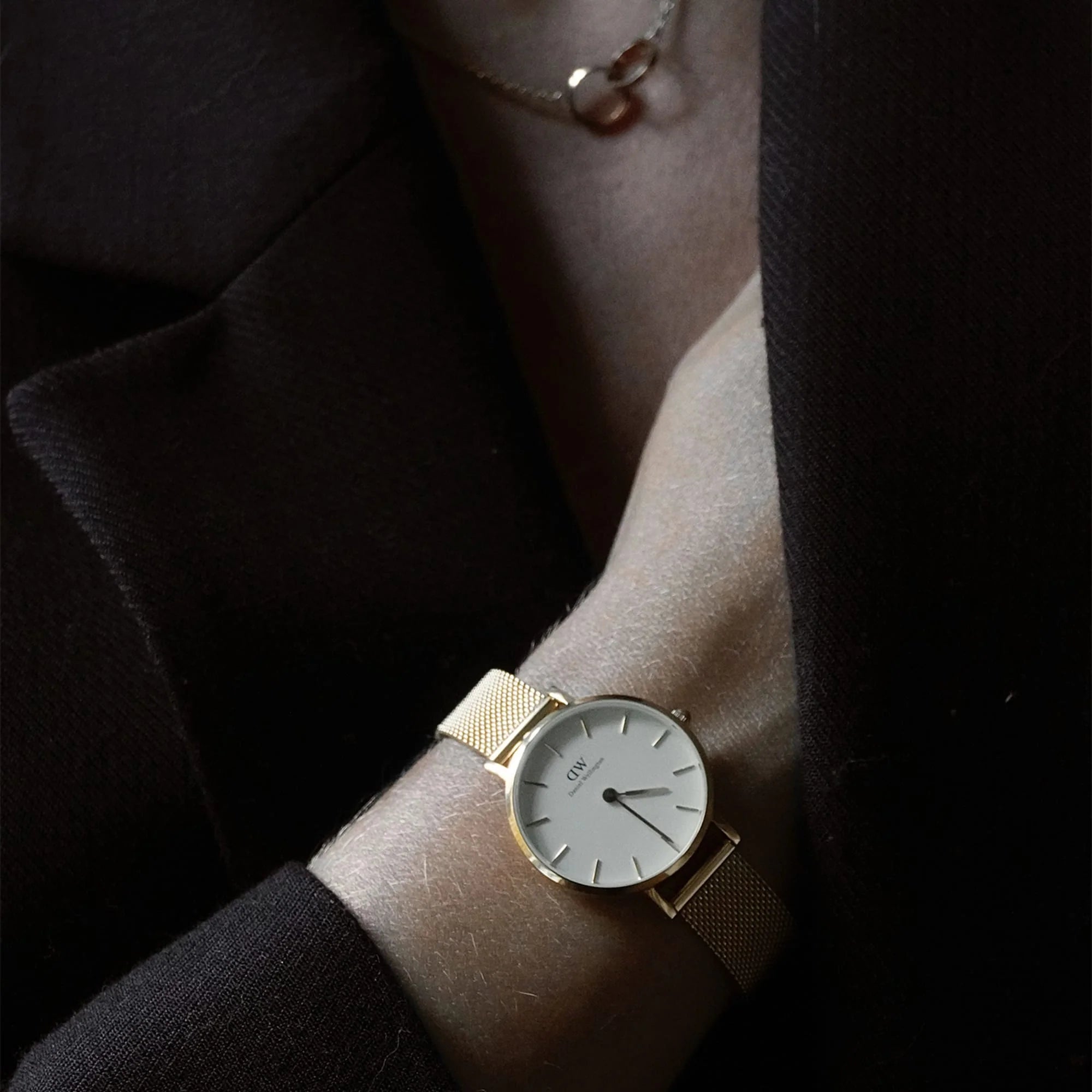 Orologio Daniel Wellington Petite Evergold, cinturino color oro e quadrante bianco, 32mm - DW00100348