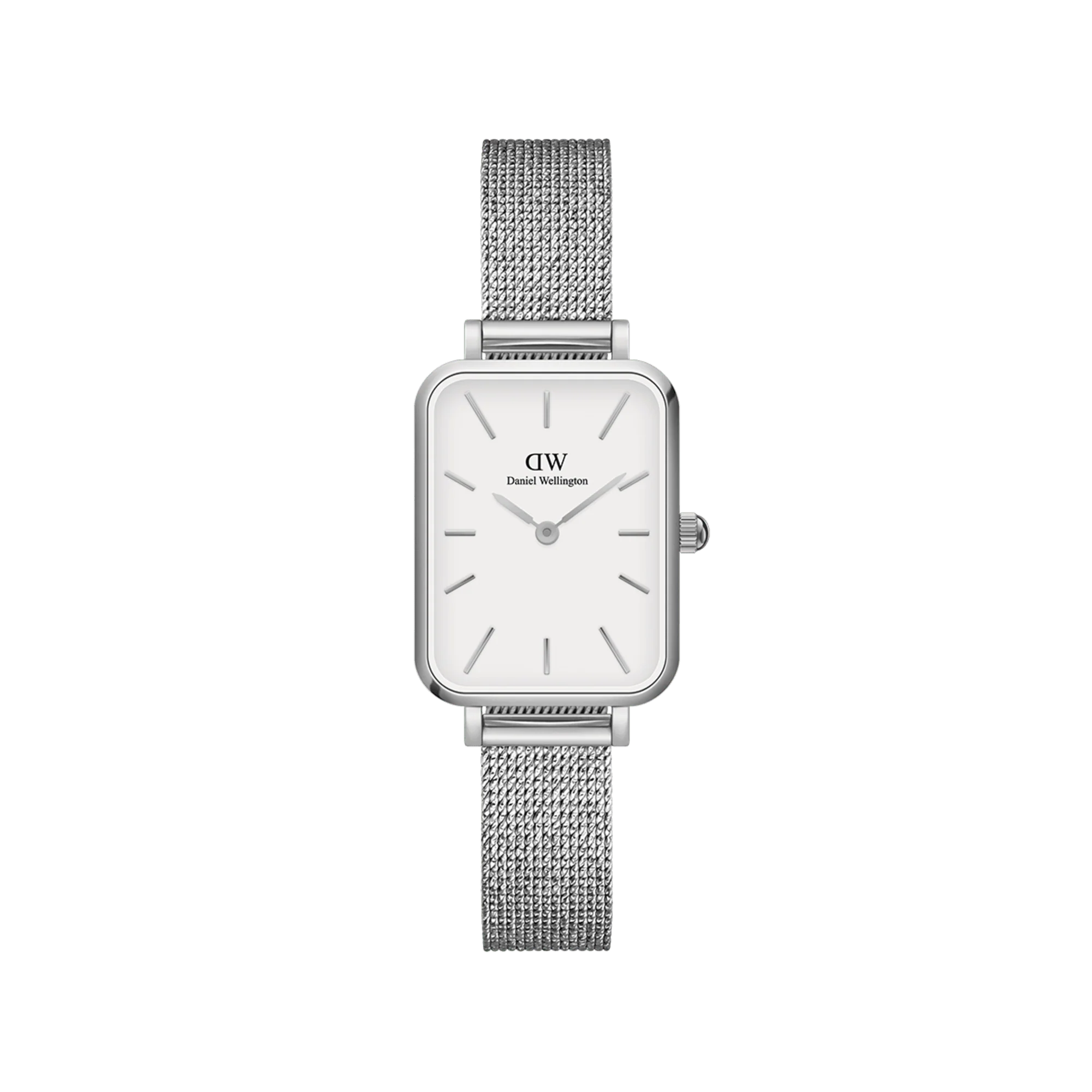Orologio Daniel Wellington Quadro Pressed Sterling, cinturino color argento e quadrante bianco, 20x26mm - DW00100438
