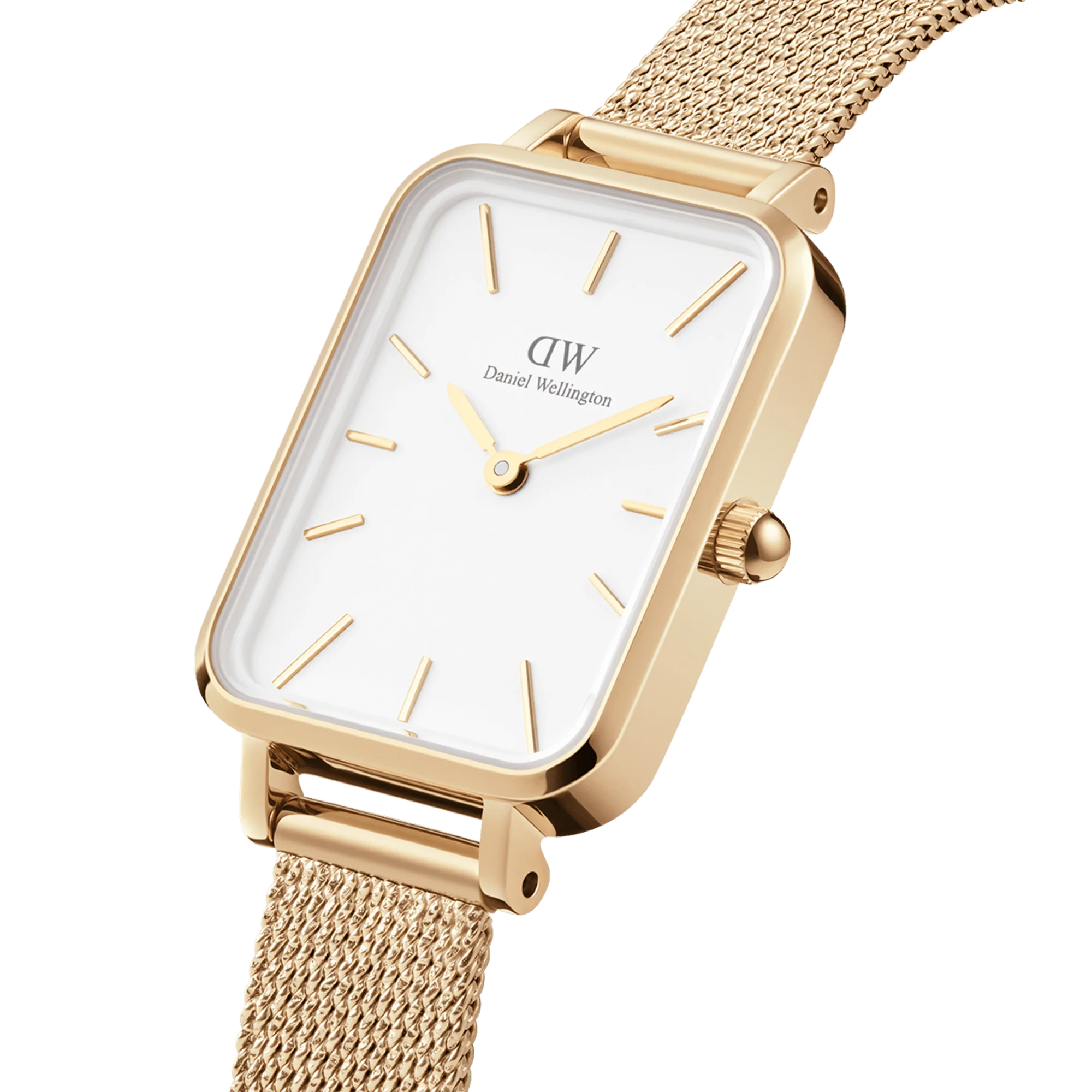 Orologio Daniel Wellington Quadro Pressed Evergold, cinturino color oro e quadrante bianco, 20x26mm - DW00100556
