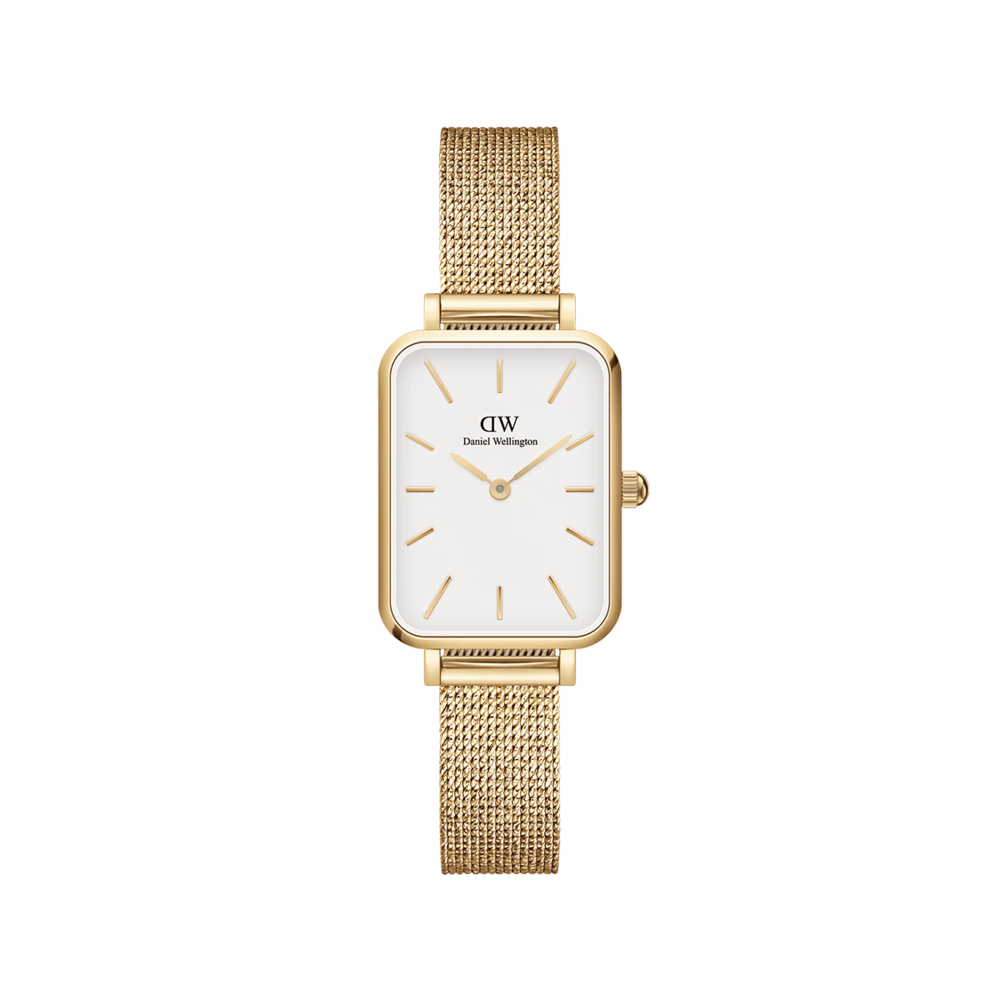 Orologio Daniel Wellington Quadro Pressed Evergold, cinturino color oro e quadrante bianco, 20x26mm - DW00100556