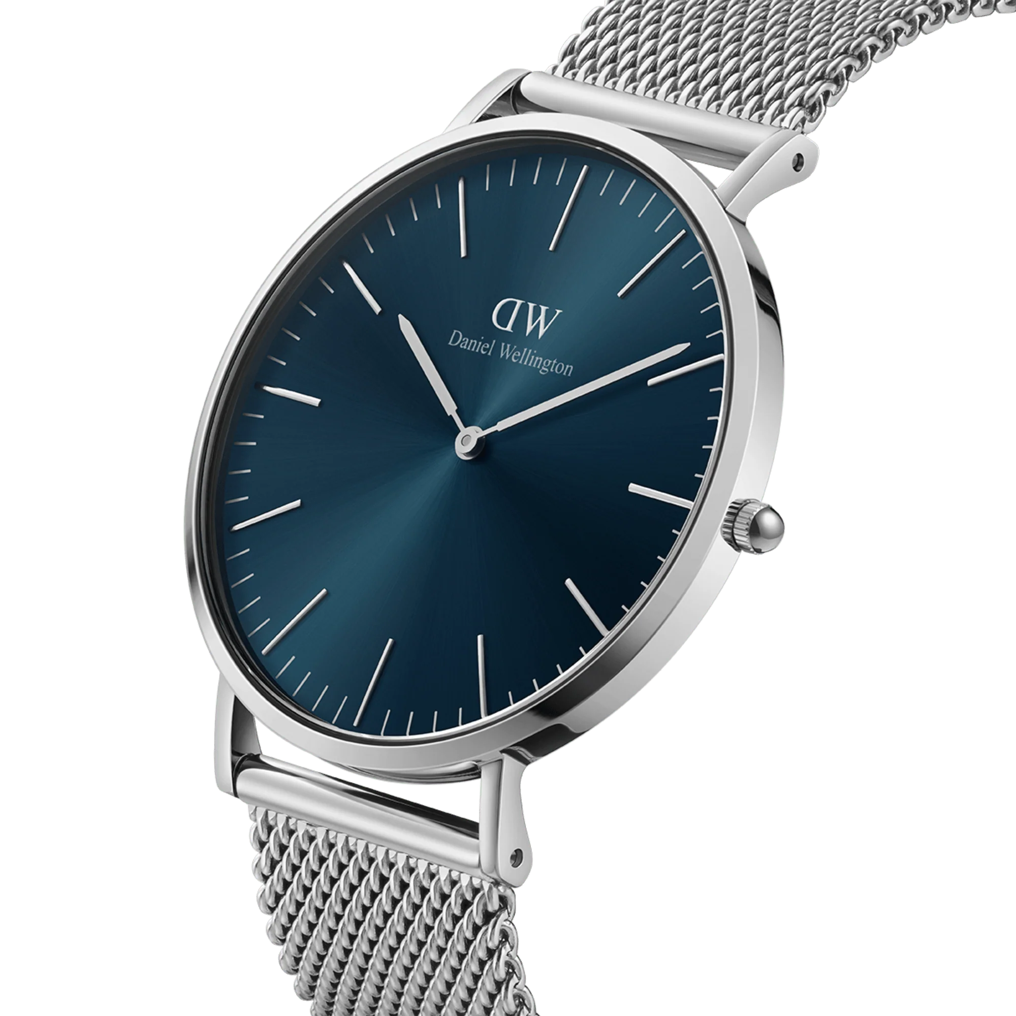 Orologio Daniel Wellington Classic Mesh Arctic Silver, quadrante blu, 40mm - DW00100628