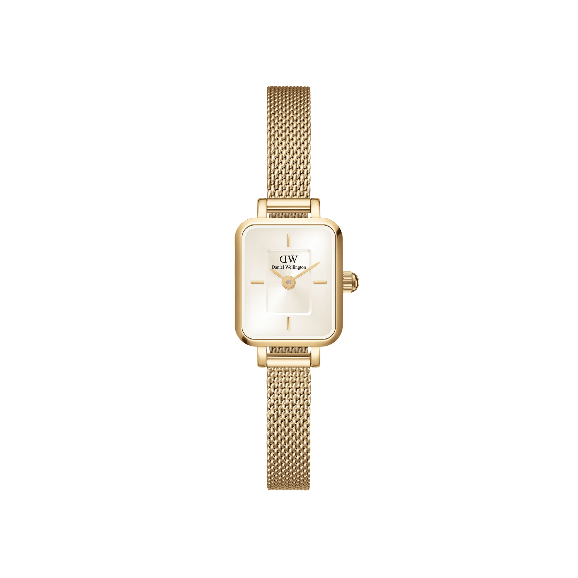 Orologio Daniel Wellington Quadro Mini Evergold Champagne, cinturino color oro e quadrante bianco, 15.4x18.2mm - DW00100656