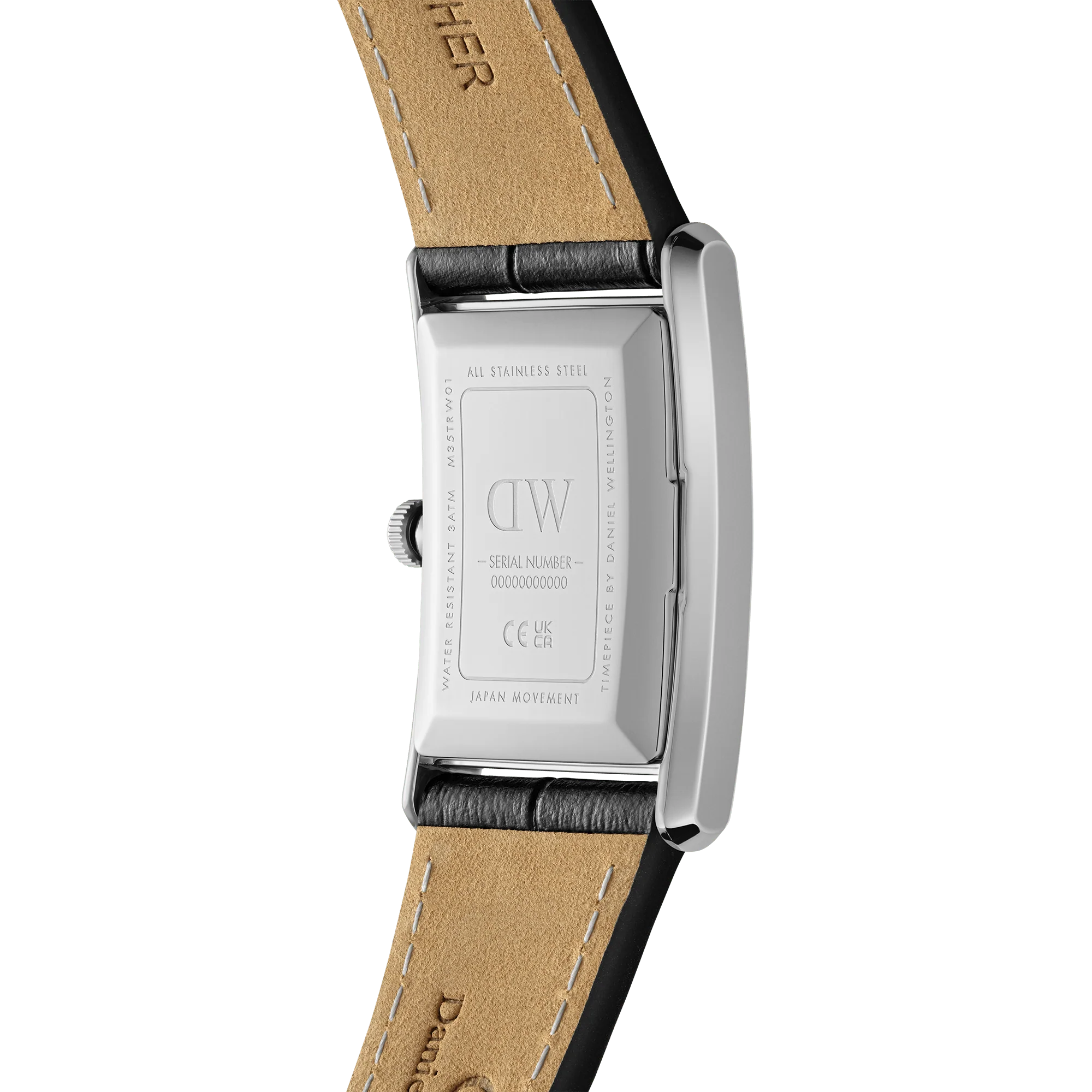 Daniel Wellington Unisex-Uhr Bound Black Crocodile Silver, weißes Zifferblatt, 24 x 35 mm – DW00100697