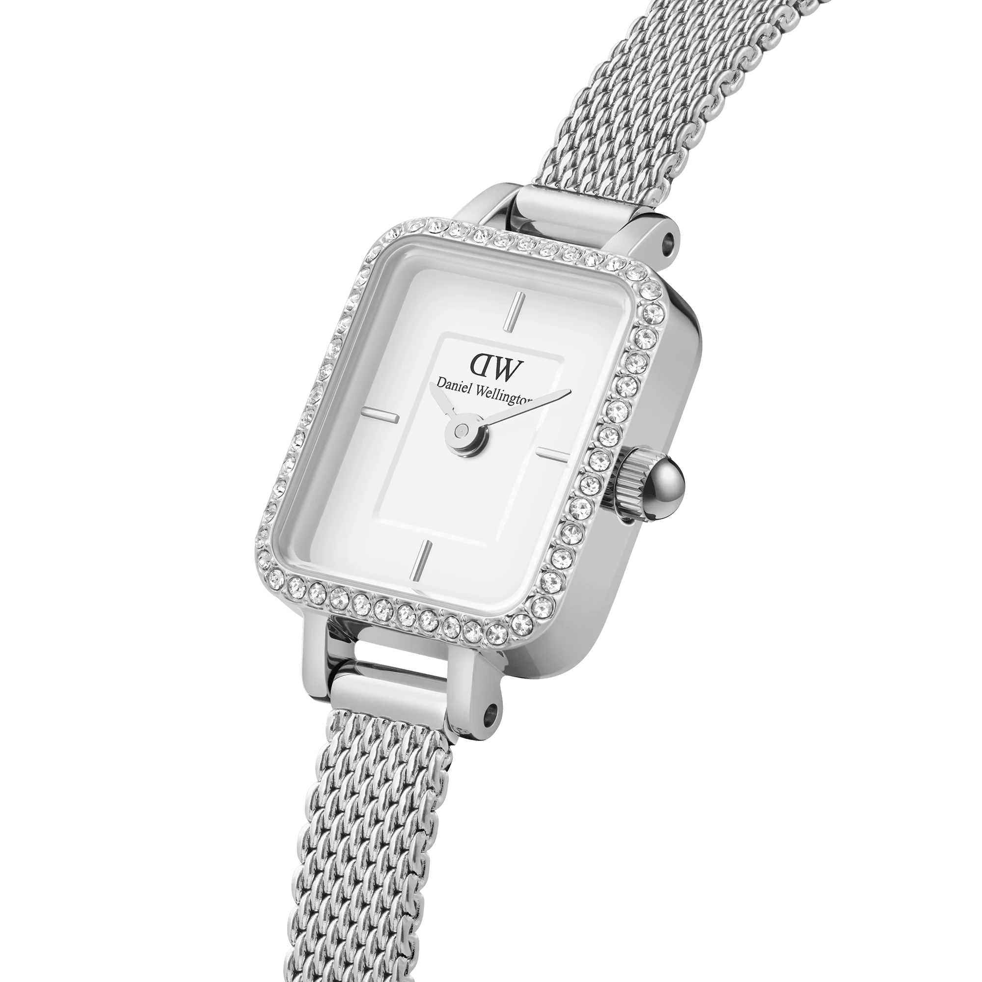 Daniel Wellington Quadro Mini Lumine Lünette Silber Uhr, 15,4 x 18,2 mm – DW00100732