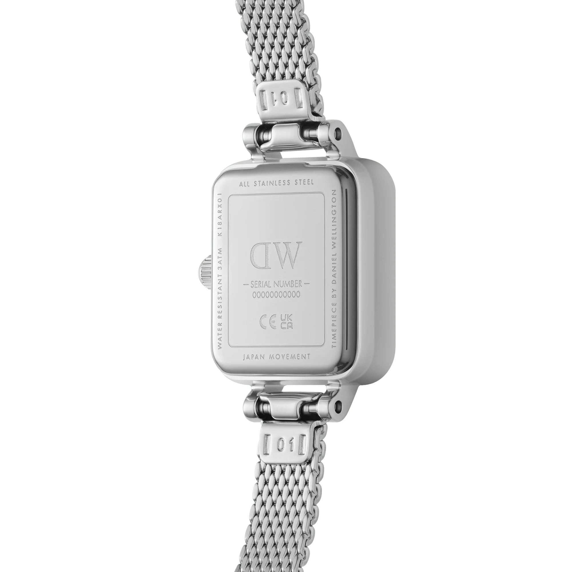 Daniel Wellington Quadro Mini Lumine Lünette Silber Uhr, 15,4 x 18,2 mm – DW00100732