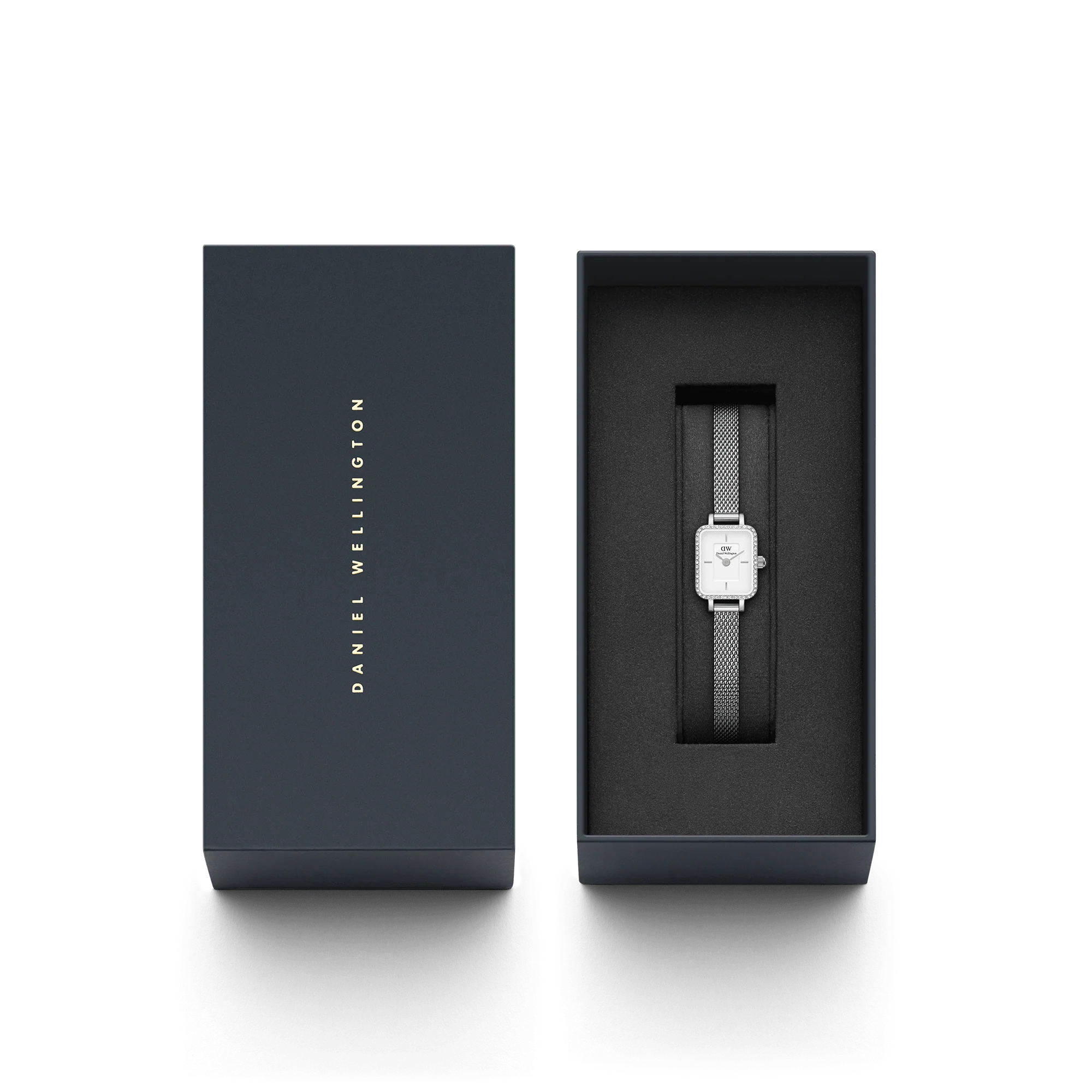 Daniel Wellington Quadro Mini Lumine Lünette Silber Uhr, 15,4 x 18,2 mm – DW00100732