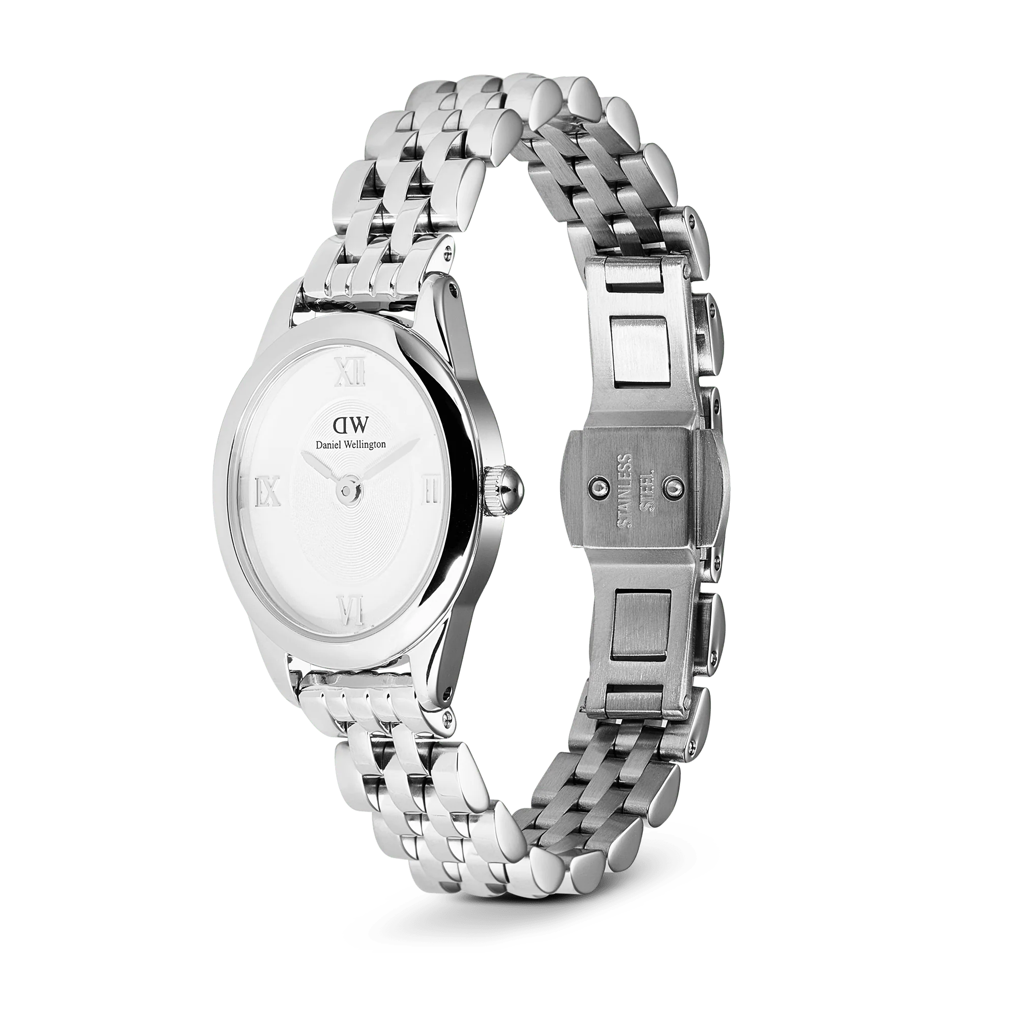 Orologio Daniel Wellington Ophelia Mini Silver, cinturino in acciaio con quadrante bianco, 22x25.5mm - DW00100808