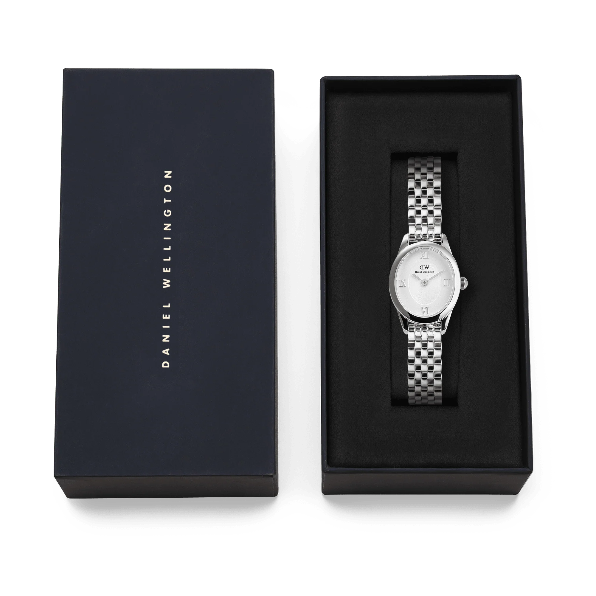 Orologio Daniel Wellington Ophelia Mini Silver, cinturino in acciaio con quadrante bianco, 22x25.5mm - DW00100808