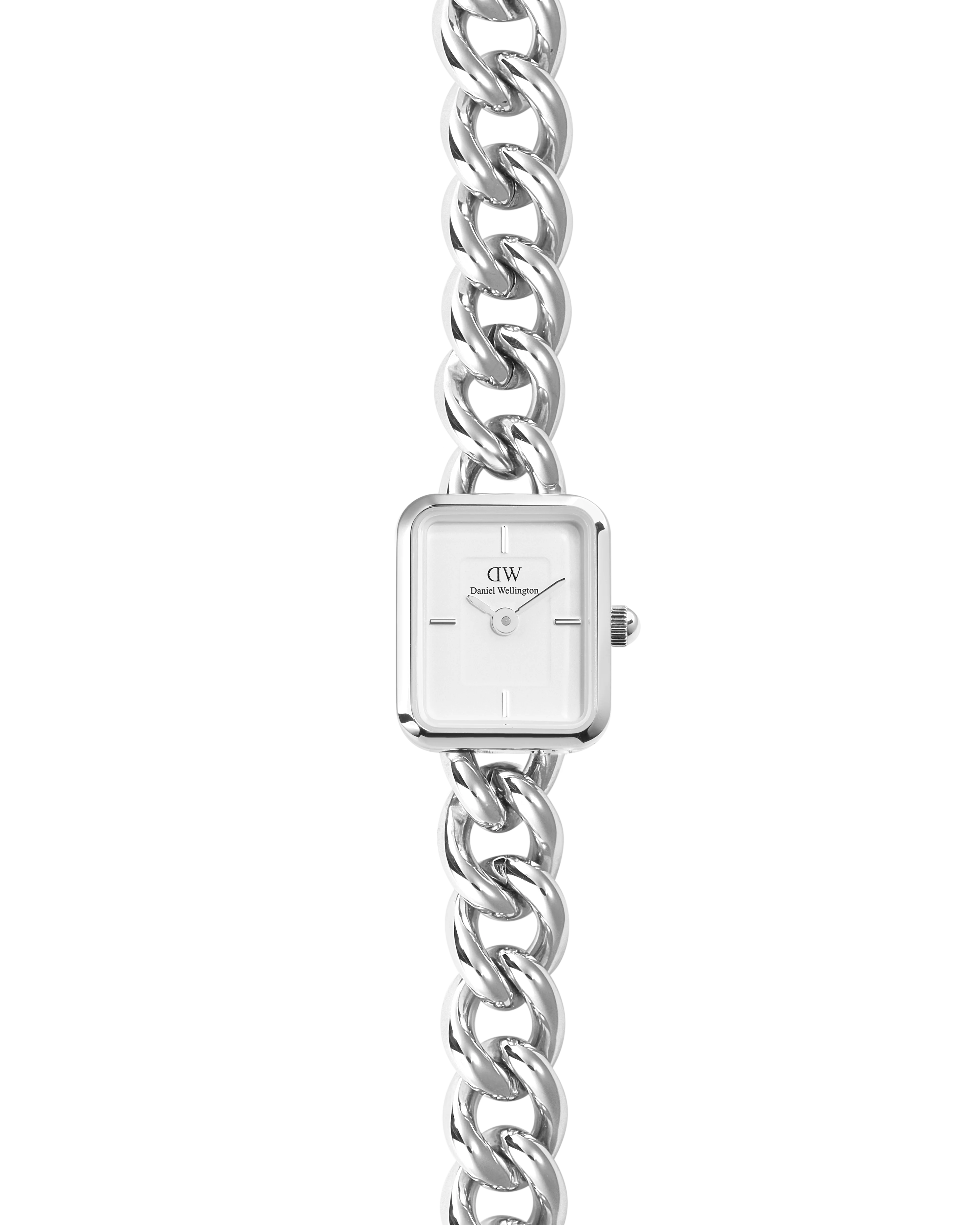 Orologio Daniel Wellington Jolie Chain Silver, orologio gioiello con quadrante bianco, 15.4x18.2mm - DW00100834