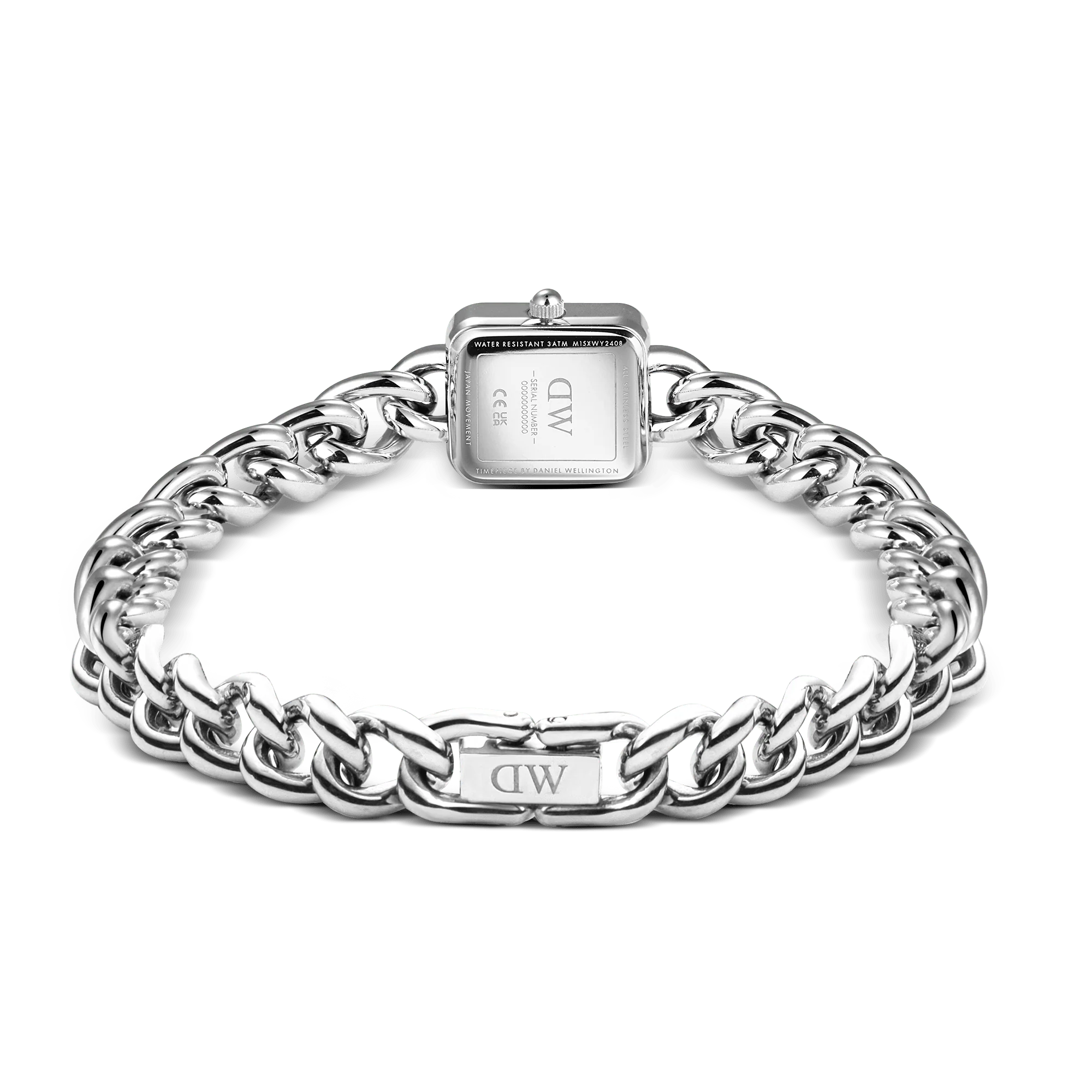 Orologio Daniel Wellington Jolie Chain Silver, orologio gioiello con quadrante bianco, 15.4x18.2mm - DW00100834