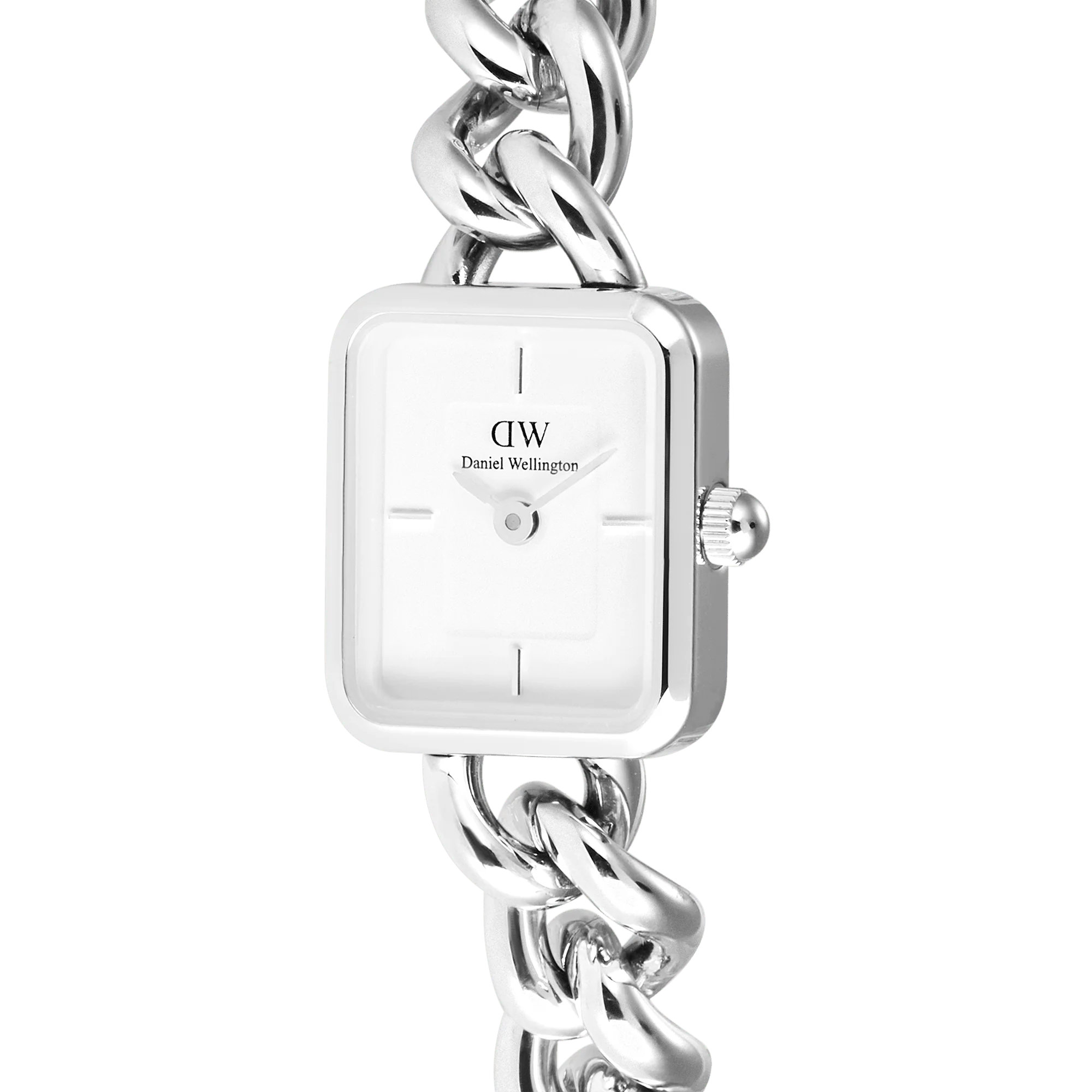 Orologio Daniel Wellington Jolie Chain Silver, orologio gioiello con quadrante bianco, 15.4x18.2mm - DW00100834