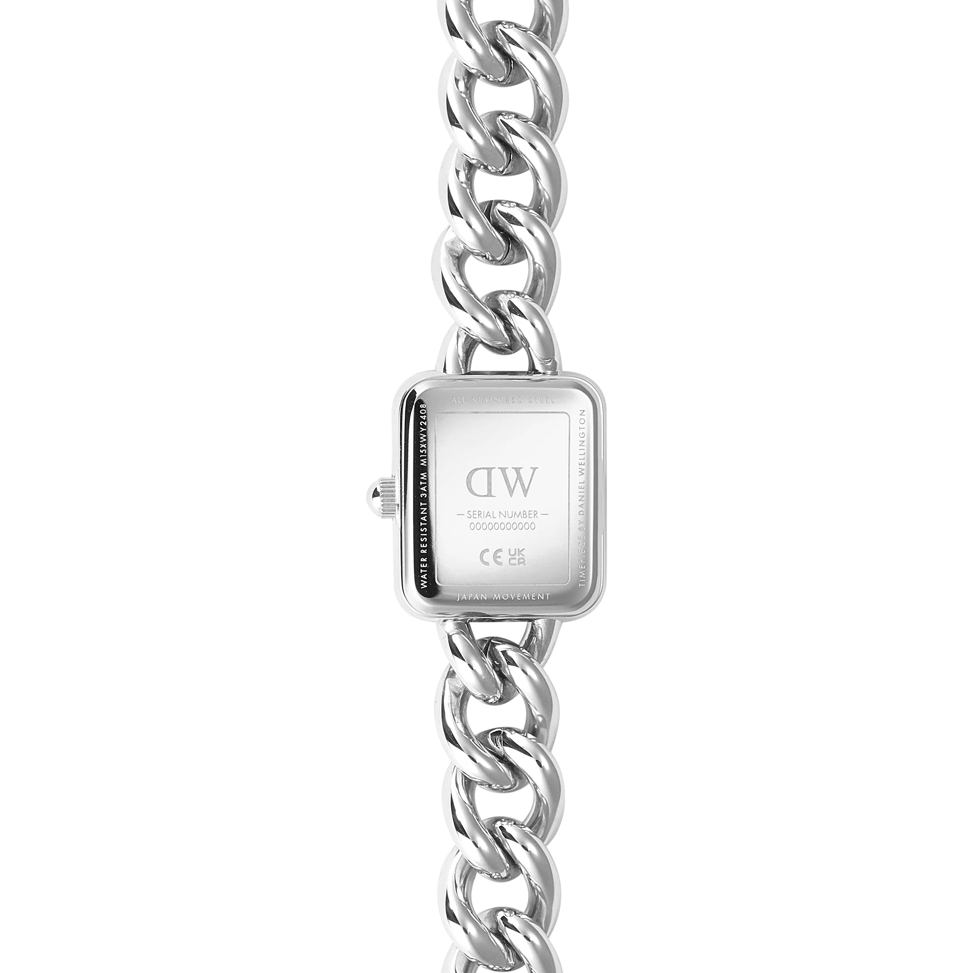Orologio Daniel Wellington Jolie Chain Silver, orologio gioiello con quadrante bianco, 15.4x18.2mm - DW00100834