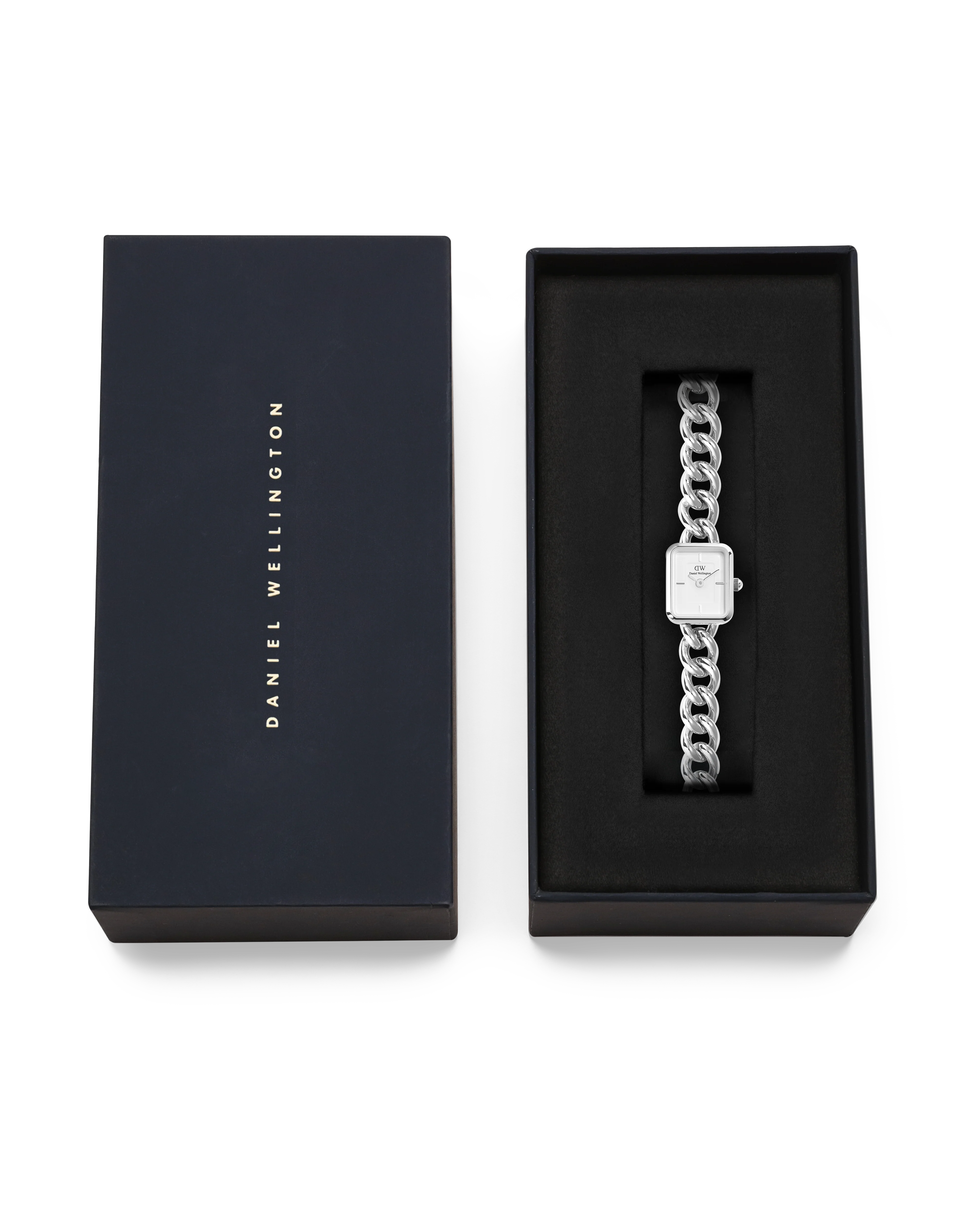 Orologio Daniel Wellington Jolie Chain Silver, orologio gioiello con quadrante bianco, 15.4x18.2mm - DW00100834