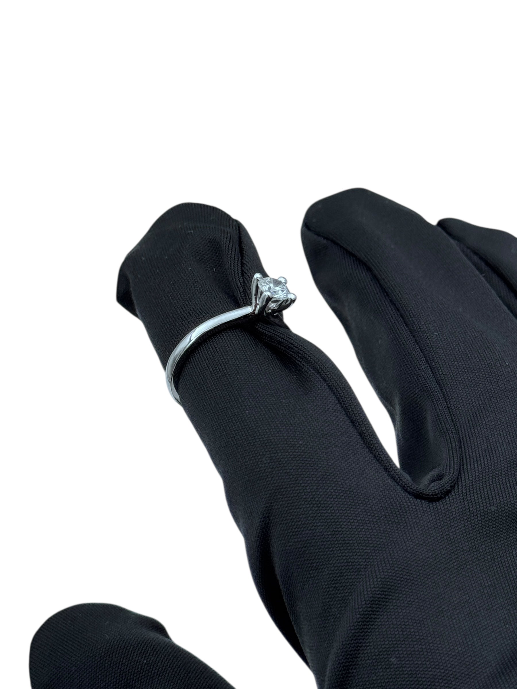 Anello solitario Giorgio Visconti in oro bianco 18KT e diamante centrale, 0.42ct - AB17341F