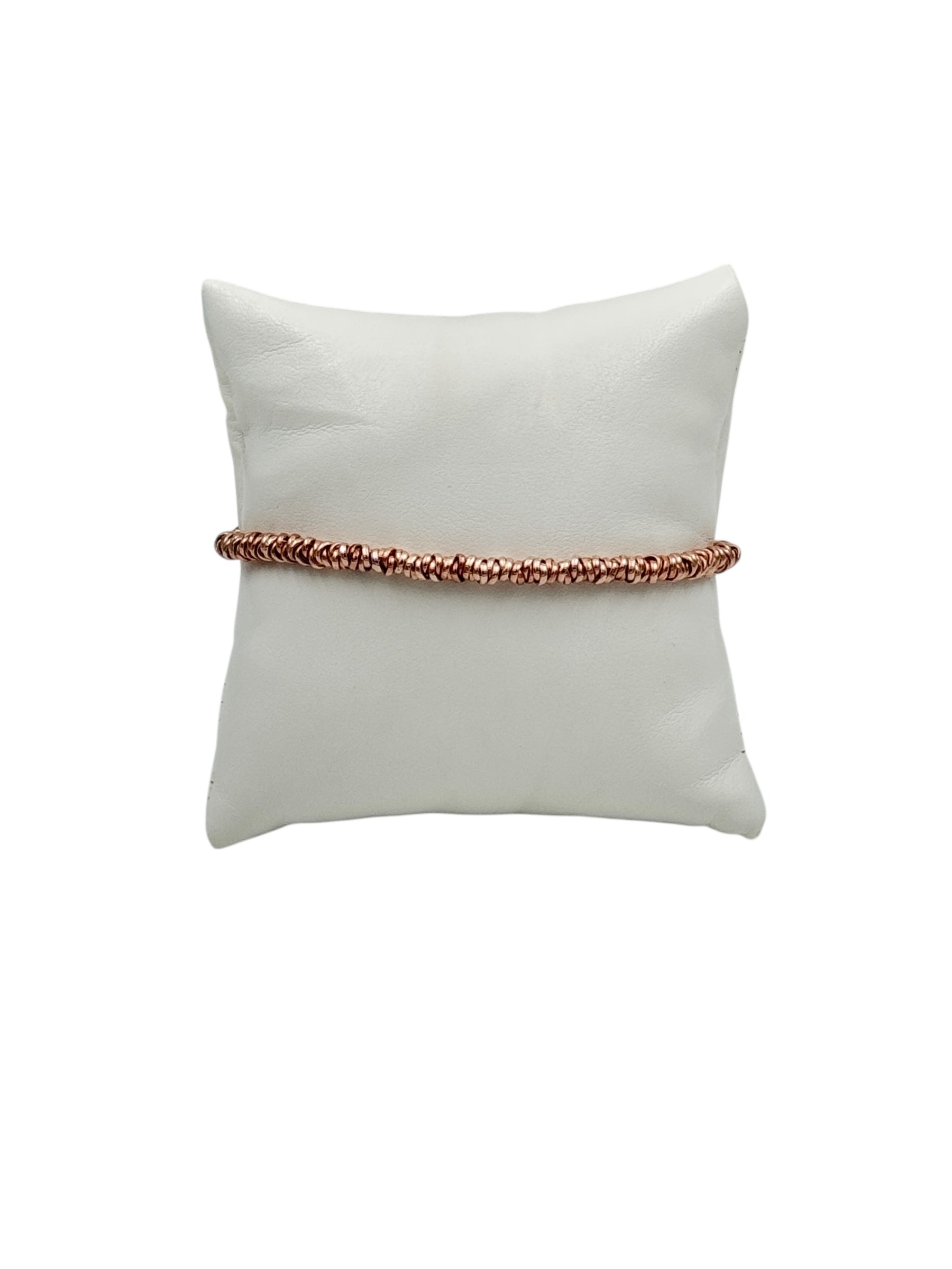 Bracciale Spadarella in argento rosato, unisex, con anellini - SPBR268-rosato