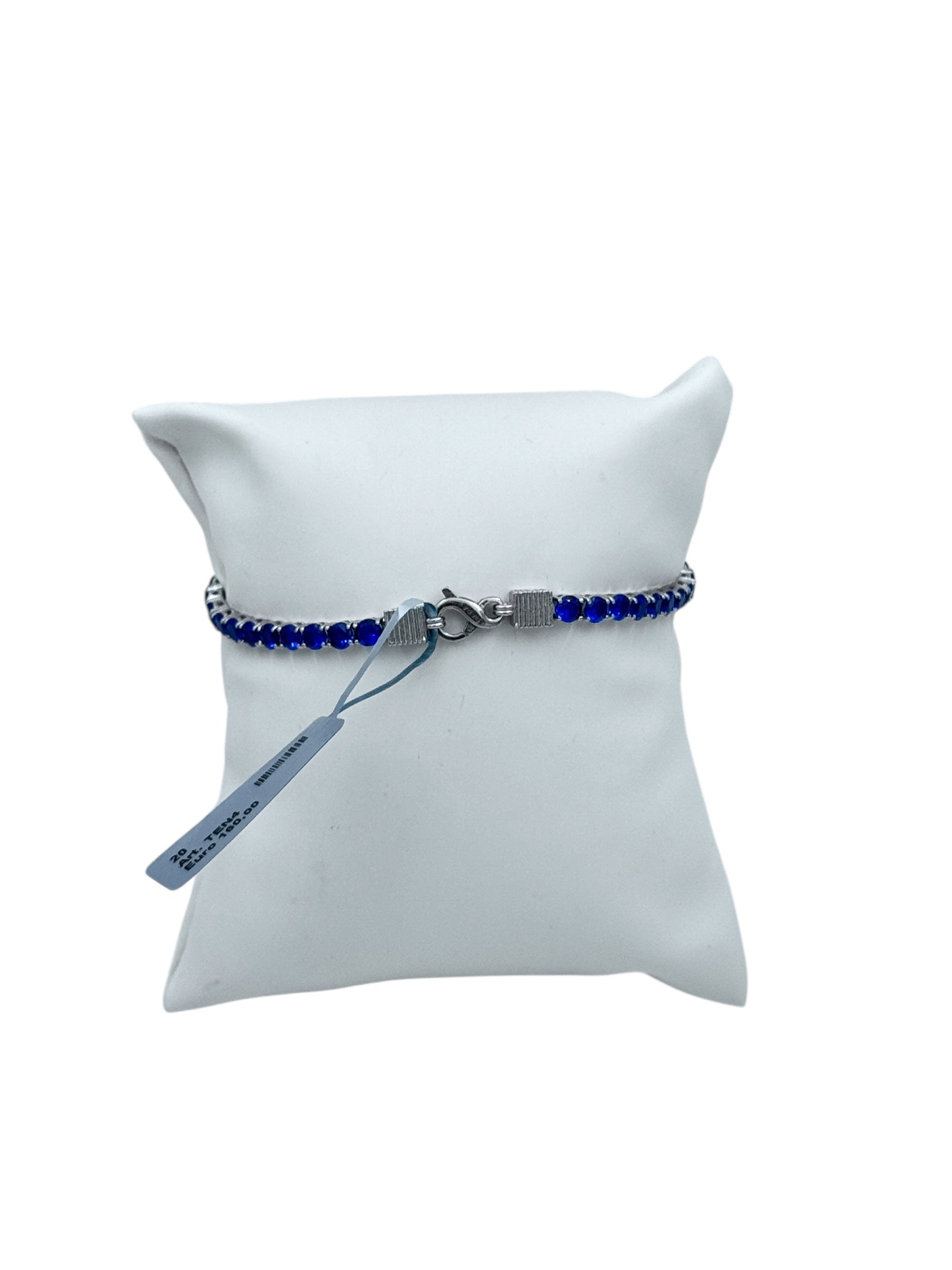 Bracciale tennis Spadarella in argento con zirconi blu, 4mm, da uomo - TEN4-blu