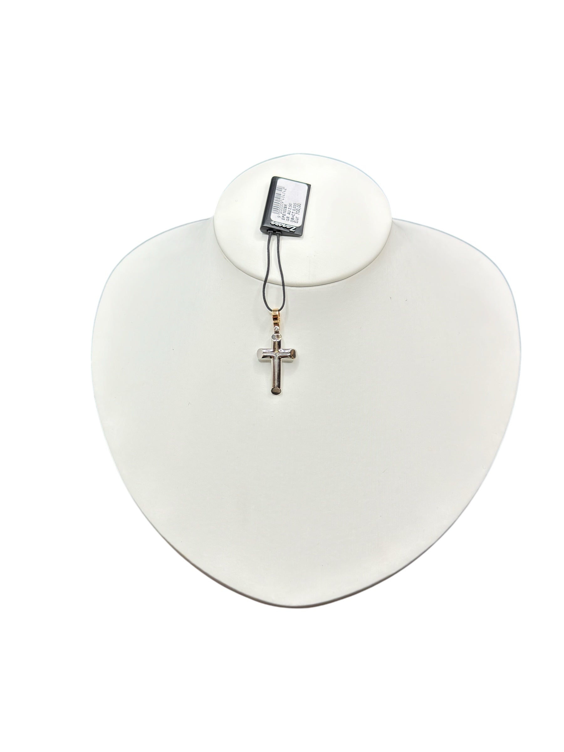 Kreuzanhänger aus Weißgold und Diamanten aus der Insignia Gold Collection – EPE102BR