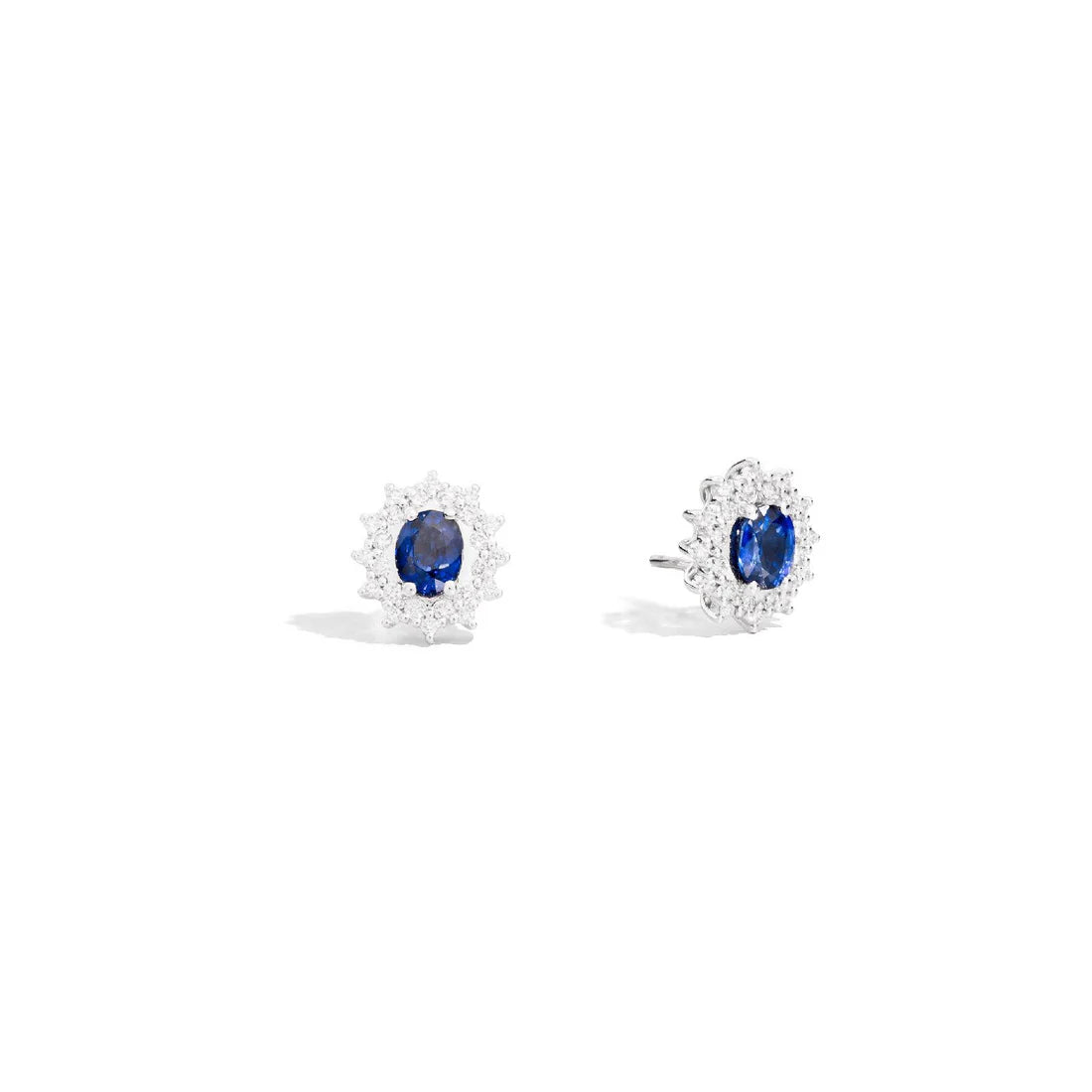 Recarlo-Ohrringe aus Weißgold, Saphiren und Diamanten, insgesamt 0,72 ct Saphire – E77CC001/ZB