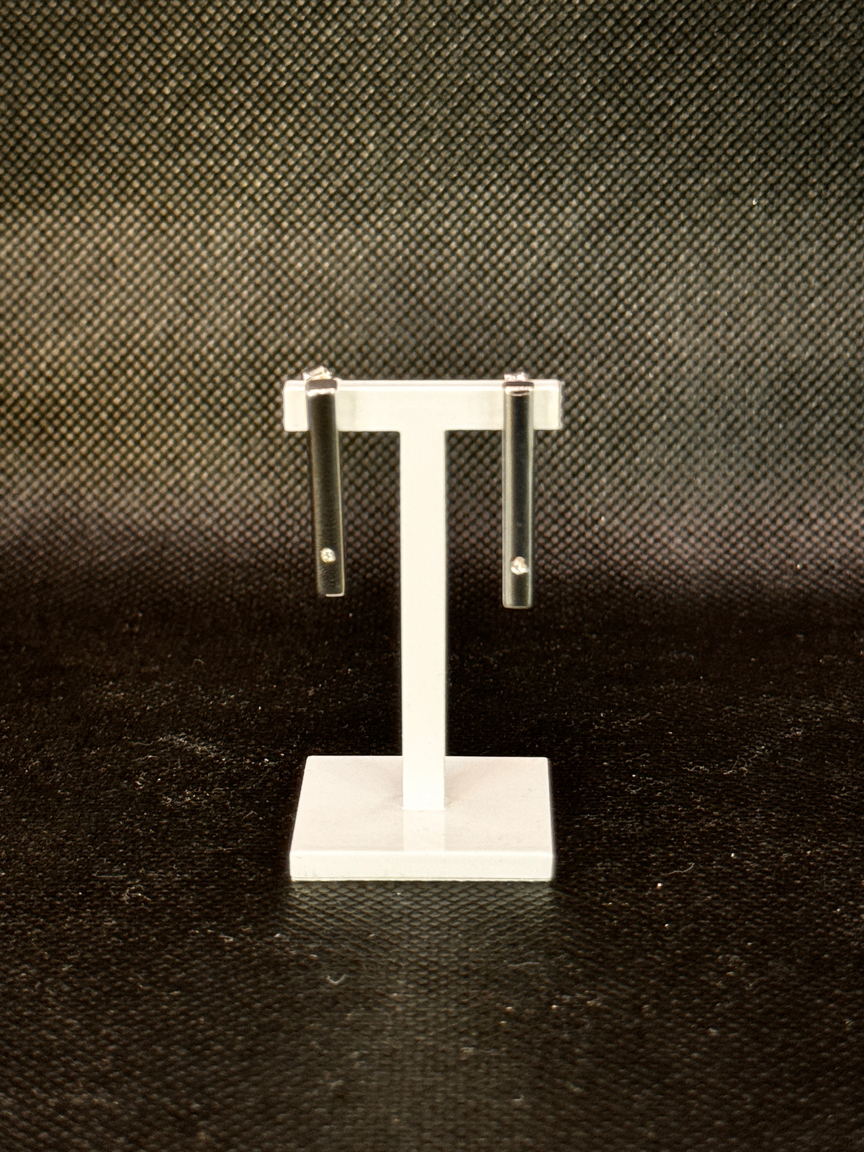 Pianegonda-Silberohrstecker mit zentralem Diamanten, Veritas-Kollektion – OA010231