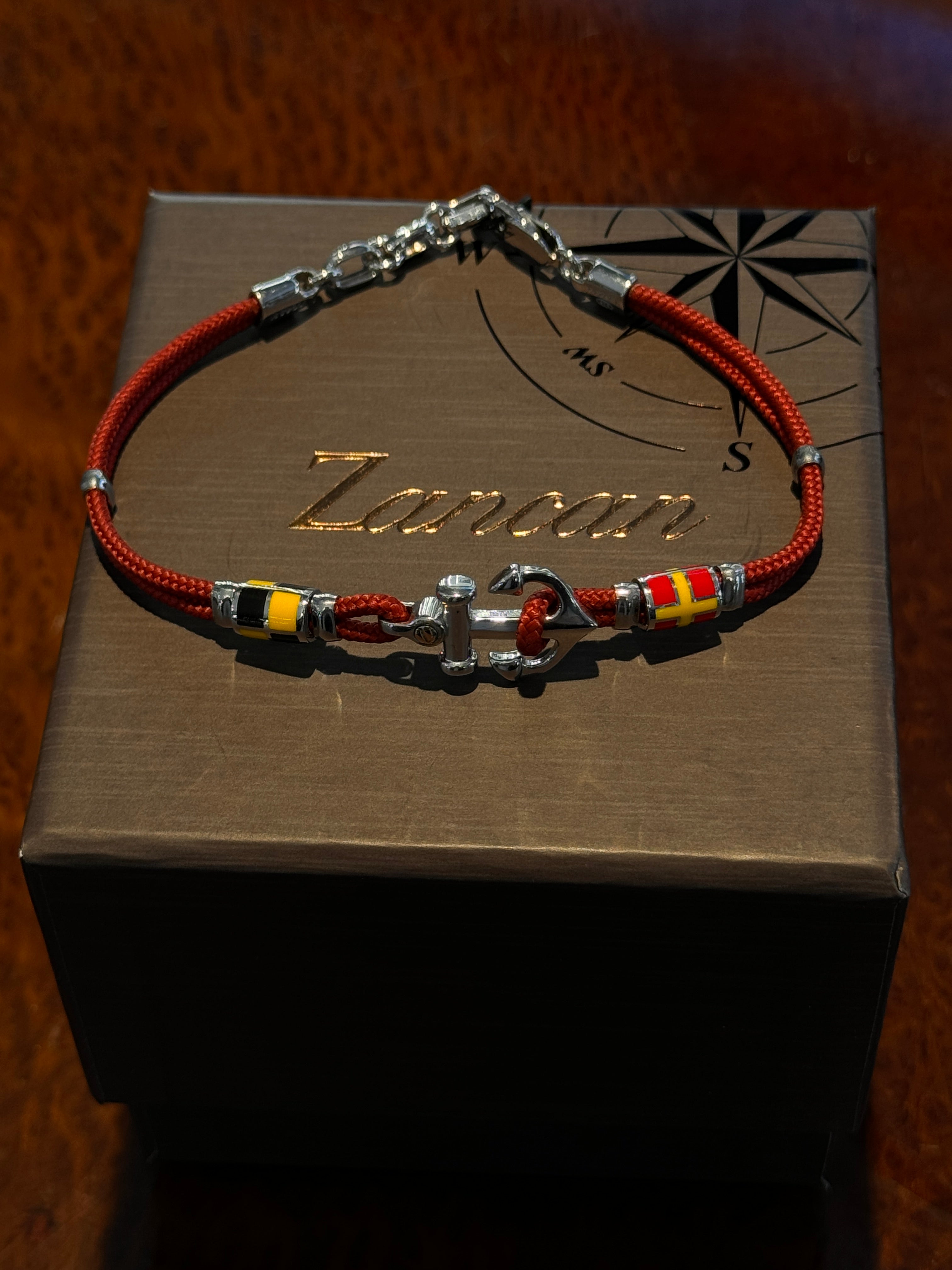 ZANCAN REGATA HERRENARMBAND AUS SILBER UND KEVLAR - EXB621R-RB