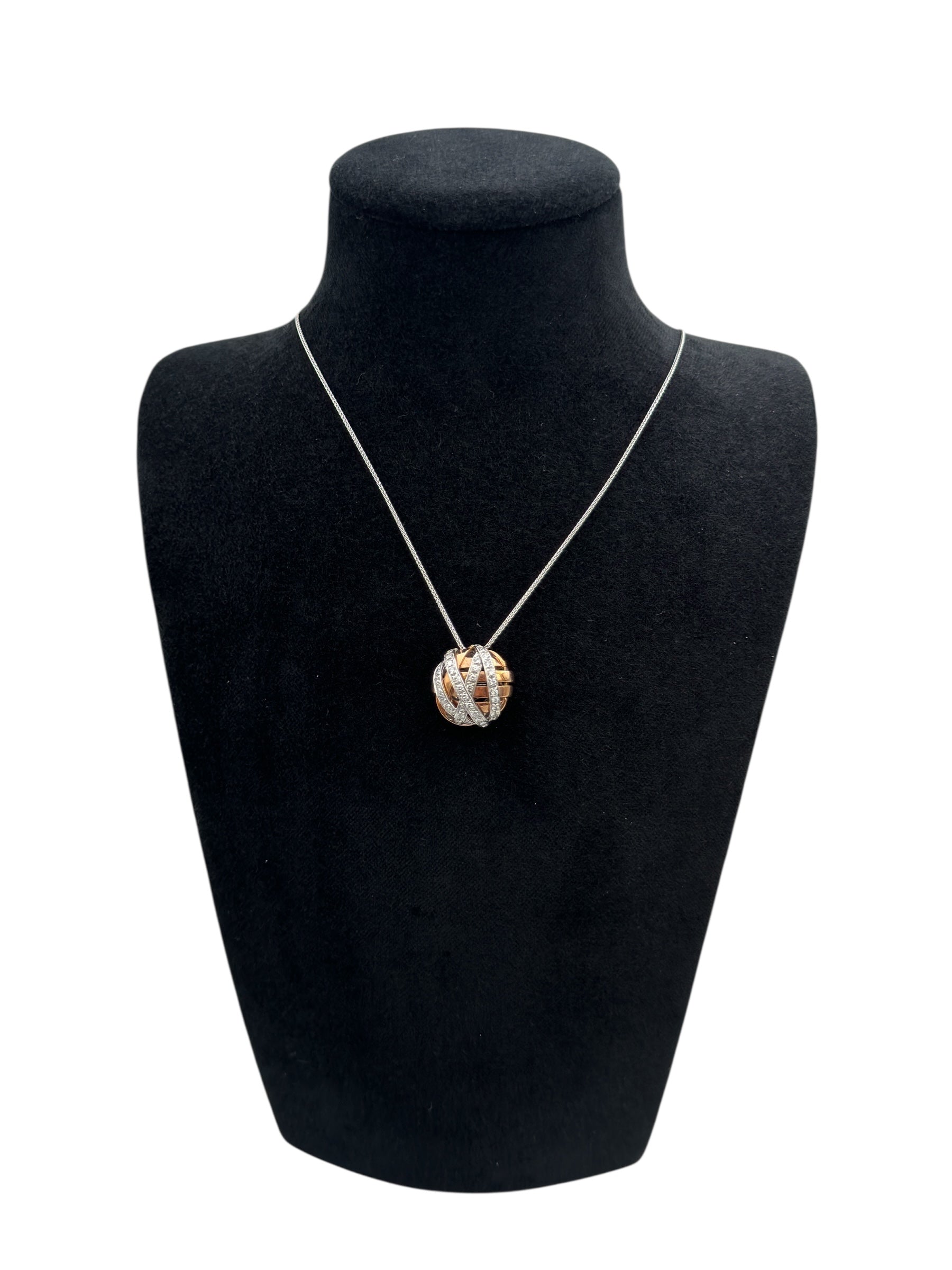Damiani-Halskette aus 18 Karat Weißgold, Roségold und Diamanten – 20028406