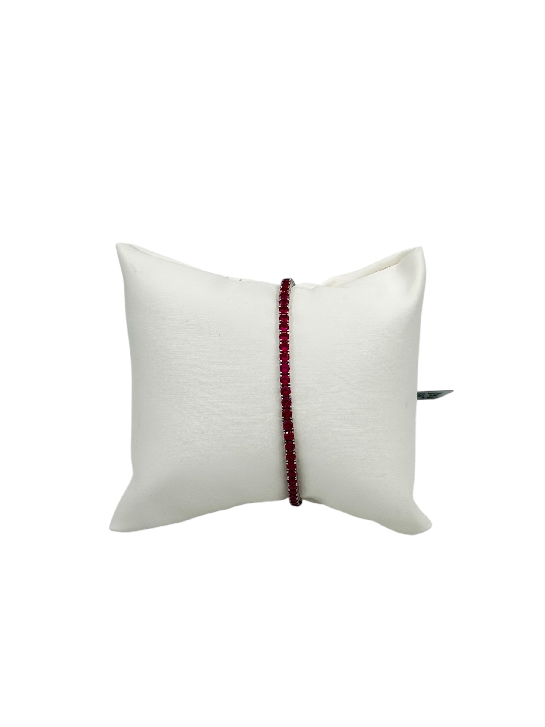 Bracciale tennis Spadarella in argento con zirconi rossi, 3mm, unisex - TEN3-rosso