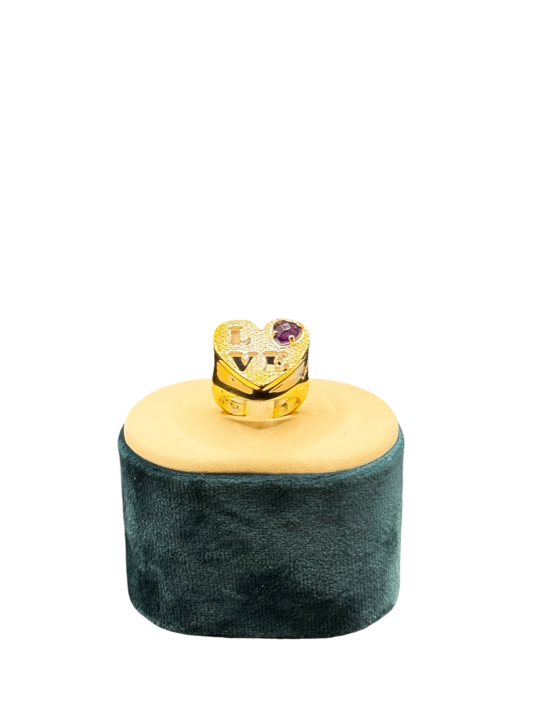 Labriola-Ring aus Silber und weißer Emaille mit dem Wort LOVE – AG1033/B
