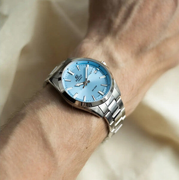 Casio Edifice Analoguhr mit 3 Zeigern, ICE BLUE-Zifferblatt, 42 mm – EFV-100D-2BVUEF