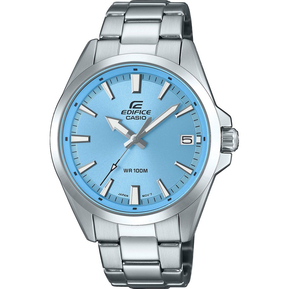 Casio Edifice Analoguhr mit 3 Zeigern, ICE BLUE-Zifferblatt, 42 mm – EFV-100D-2BVUEF