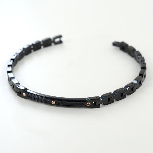 Bracciale Zancan in Acciaio con PVD Nero e Spinelli – Hiteck – EHB193