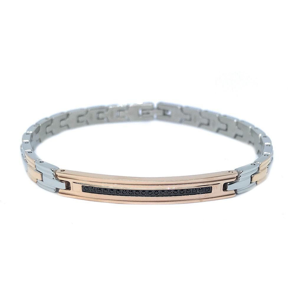 Bracciale Zancan in Acciaio Bicolore con Spinelli - Collezione Hi-Teck - EHB199