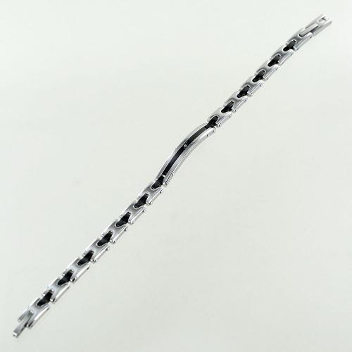 Bracciale Zancan da uomo in acciaio e PVD nero con zircone centrale - EHB212