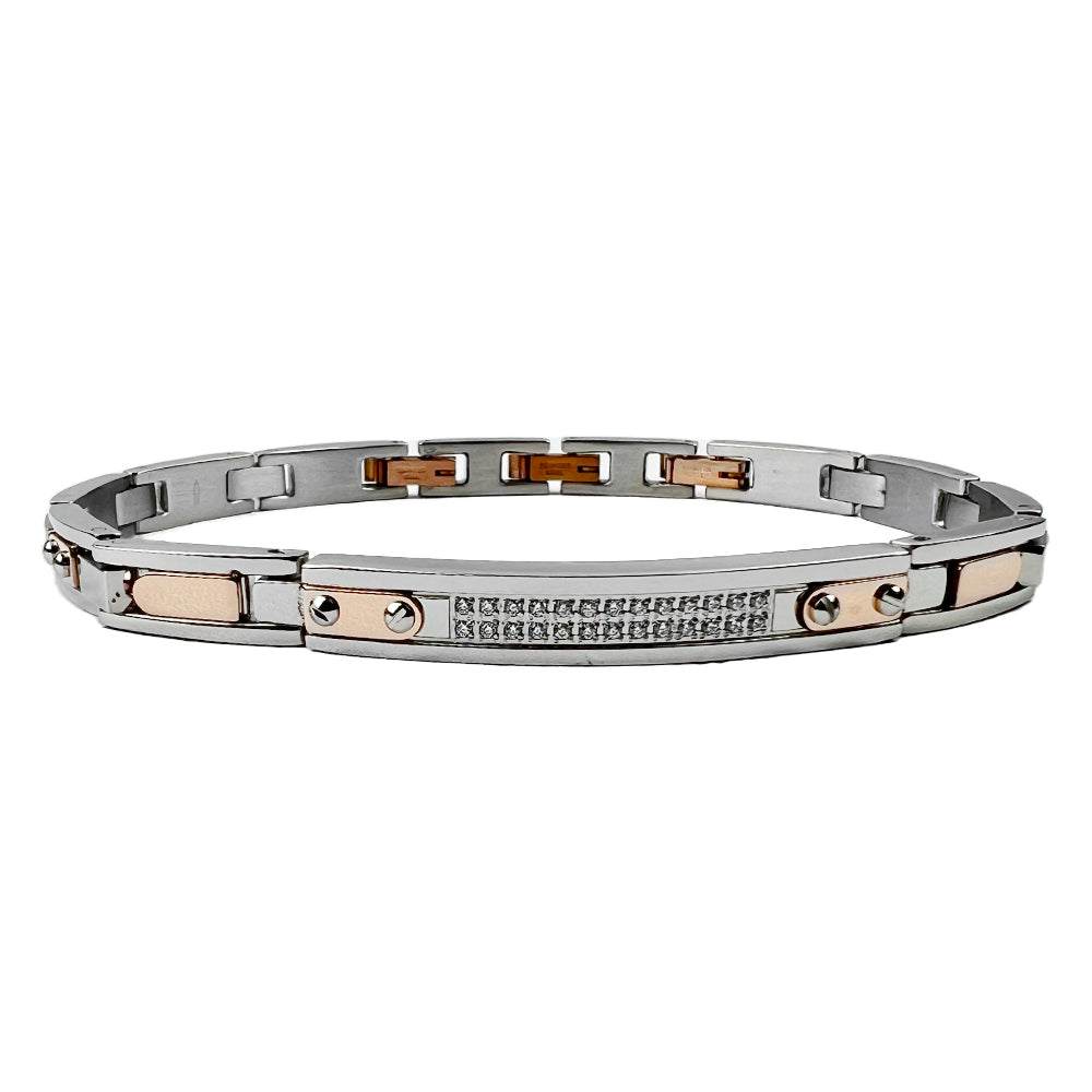 Zancan Herrenarmband aus Stahl mit Zirkonia – Hiteck – EHB286