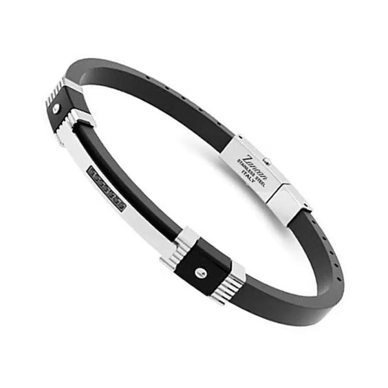 Zancan-Armband aus Stahl und Silikon – EHB418