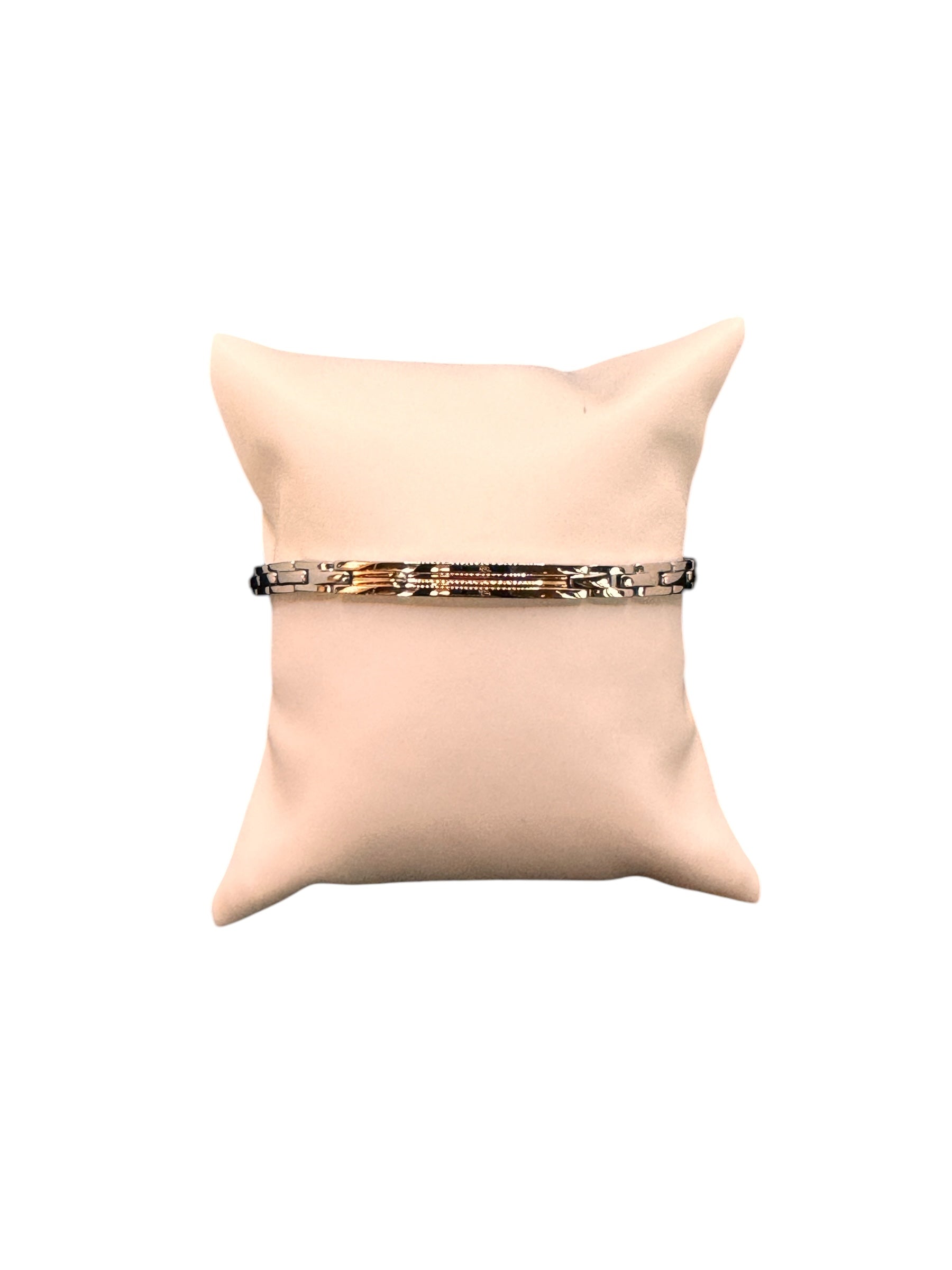 Zancan-Armband für Herren aus Stahl mit zentraler Plakette aus Roségold und schwarzem Zirkonia – Hi-Teck-Kollektion – EHB216