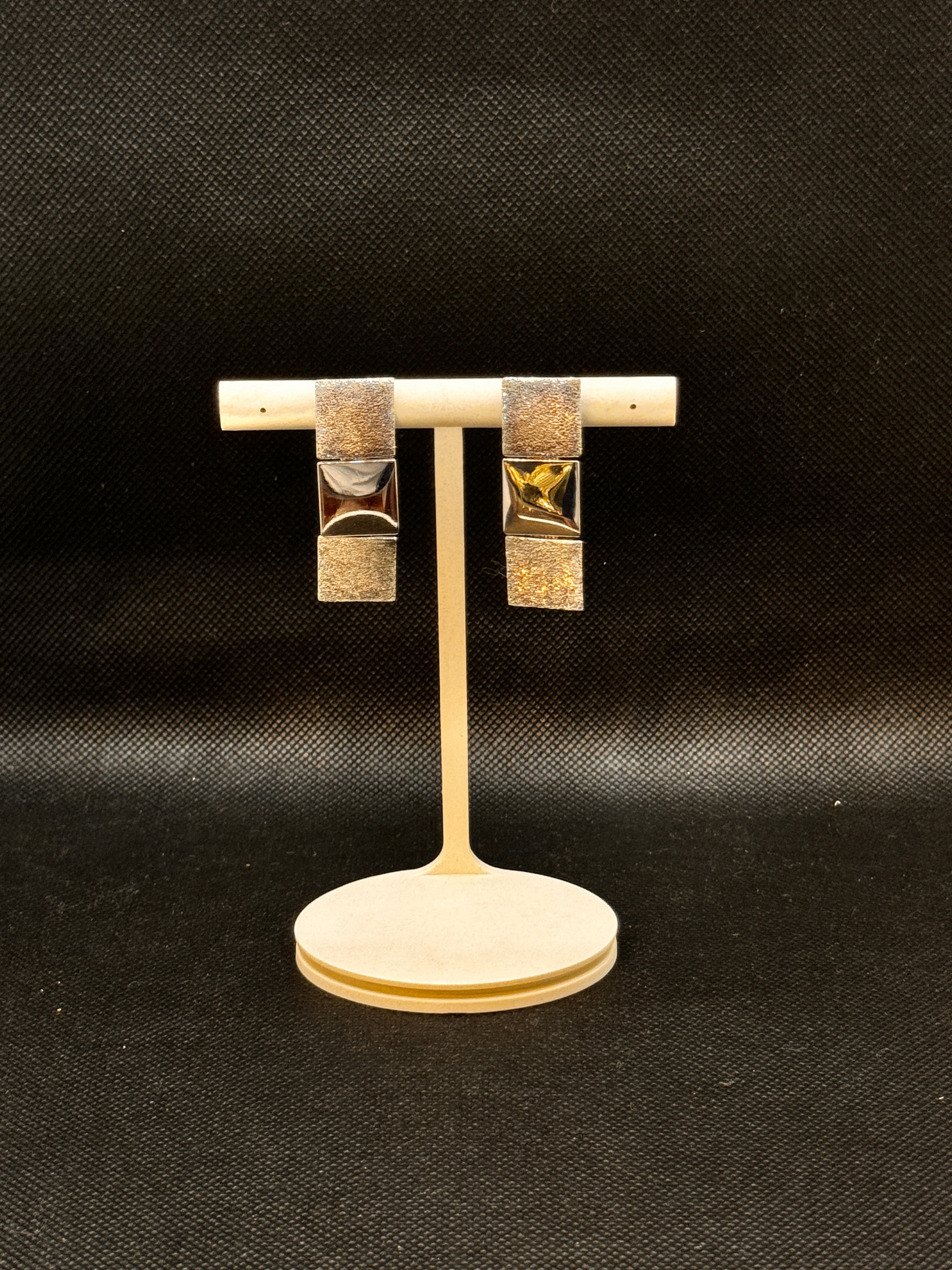 Pianegonda Starre Silberohrringe mit 3 Quadraten - OA010144