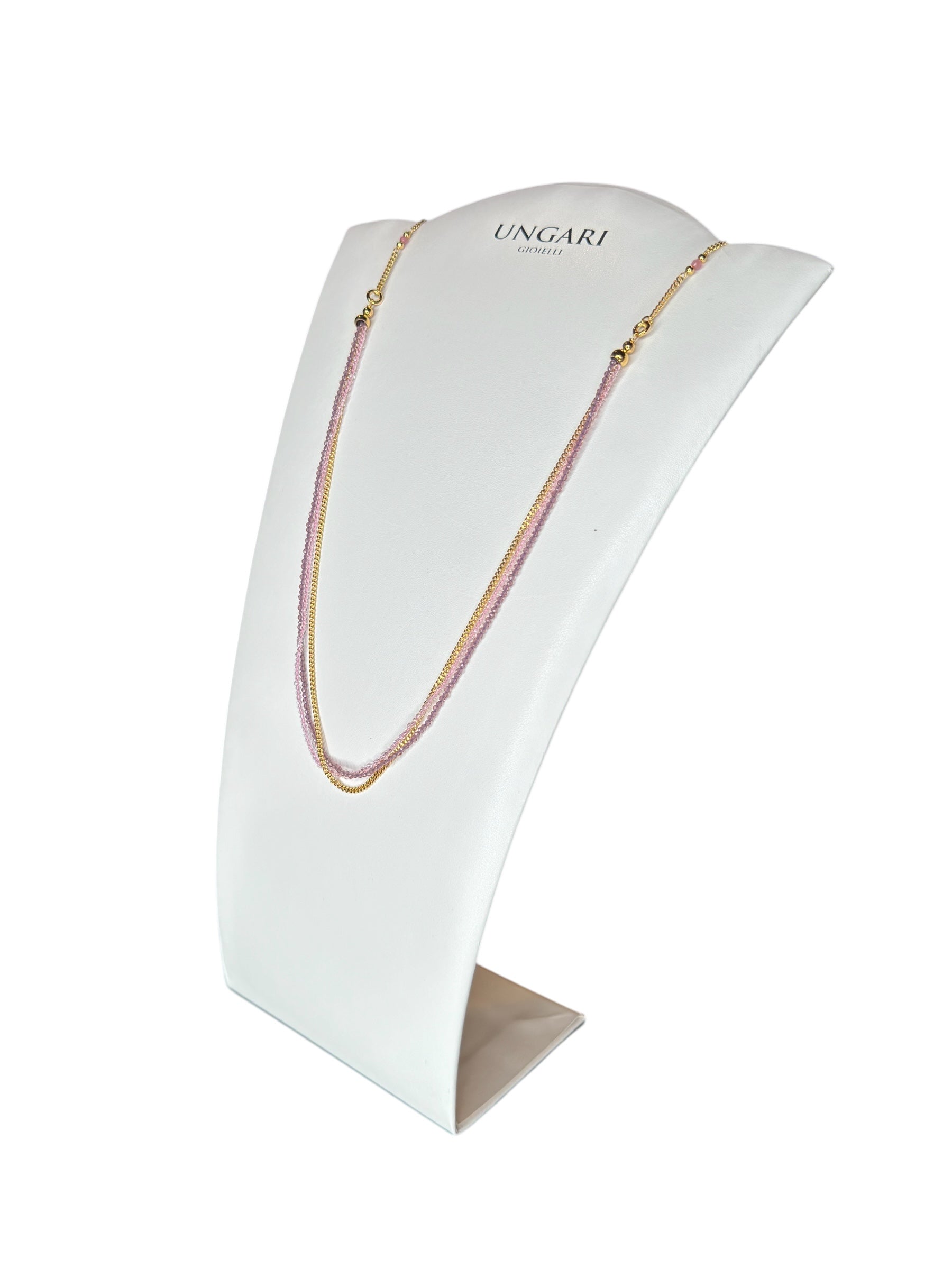 3-reihiges Halsband aus vergoldeter Bronze mit rosa und violetten Amethyststeinen – FIRENZE CL 047