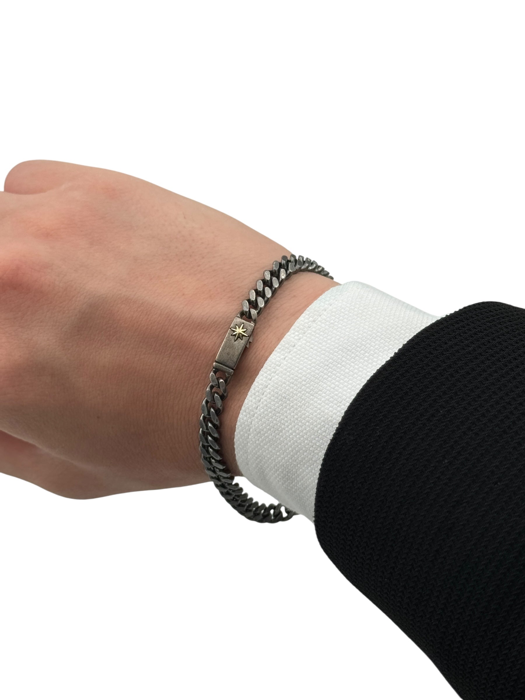 Bracciale Zancan da uomo in argento brunito, collezione Cosmopolitan - EXB659-N