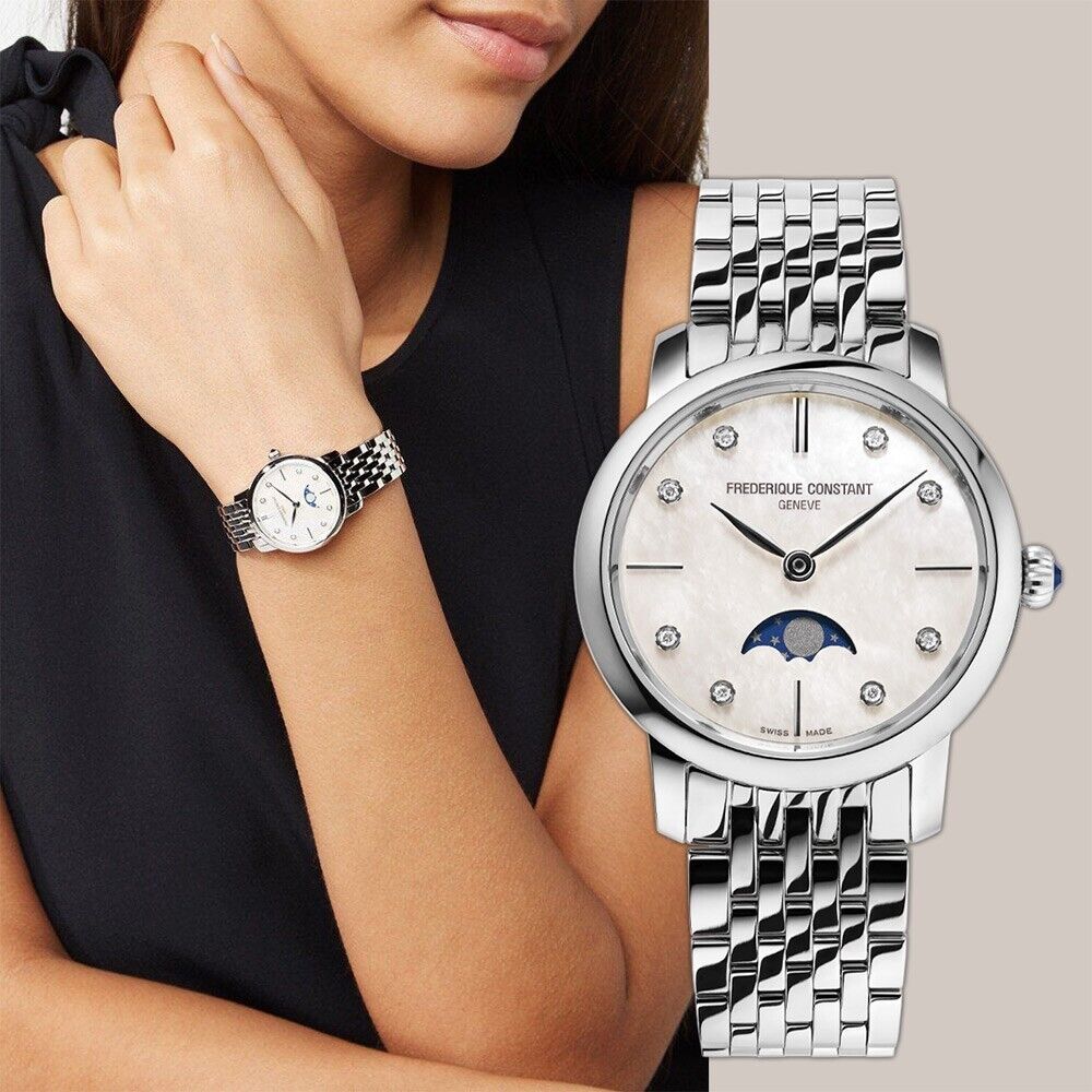 Classics Slimline Damen Mondphase, 30 mm - FC-206MPWD1S6B