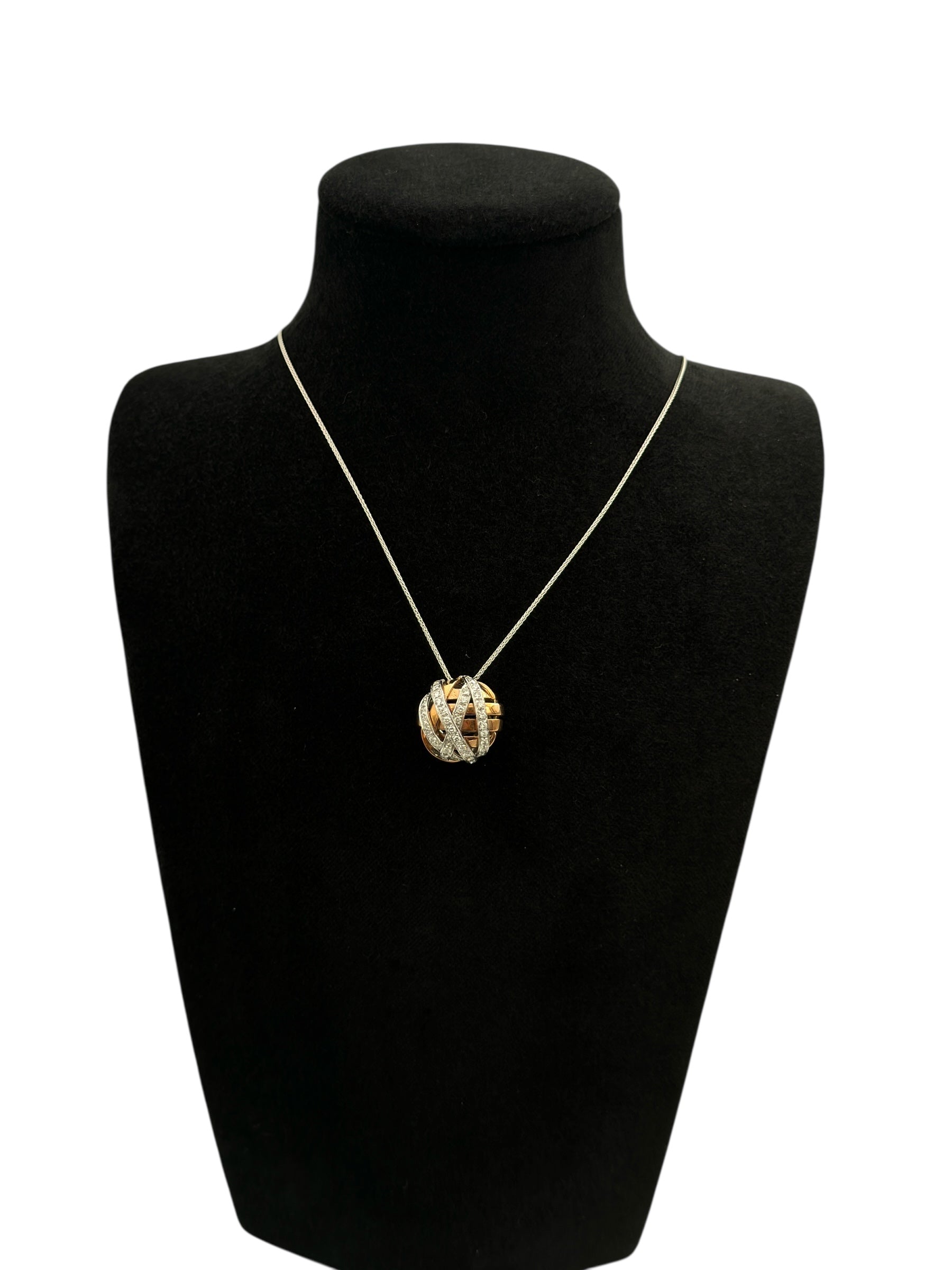 Damiani-Halskette aus 18 Karat Weißgold, Roségold und Diamanten – 20028406